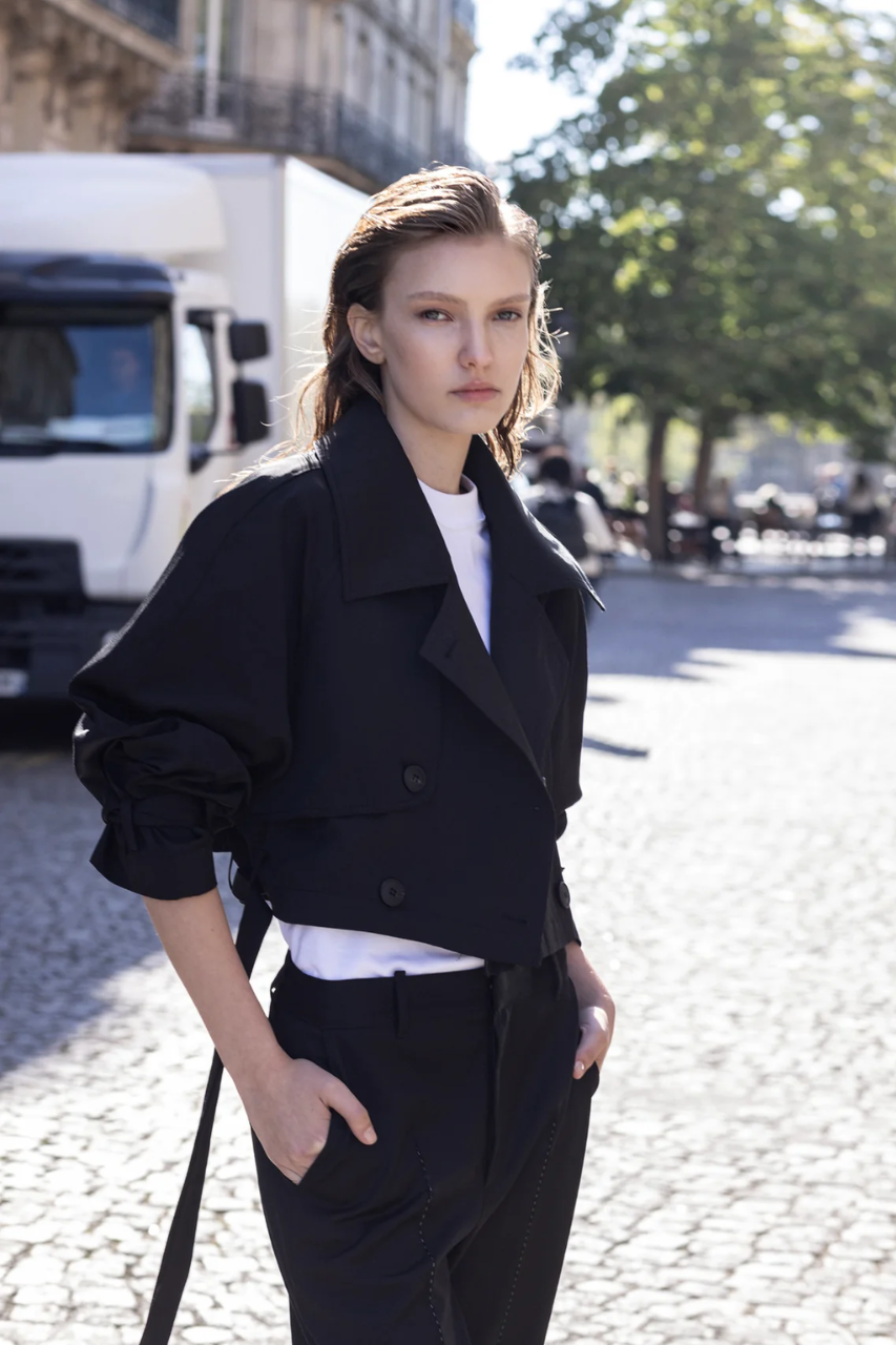 REVERSIBLE DOUBLE-BREASTED TRENCH COAT
