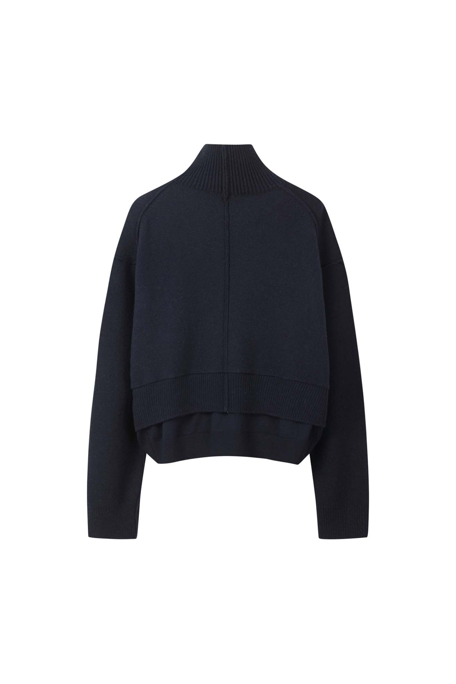 Layered Bottom High Neck Knit