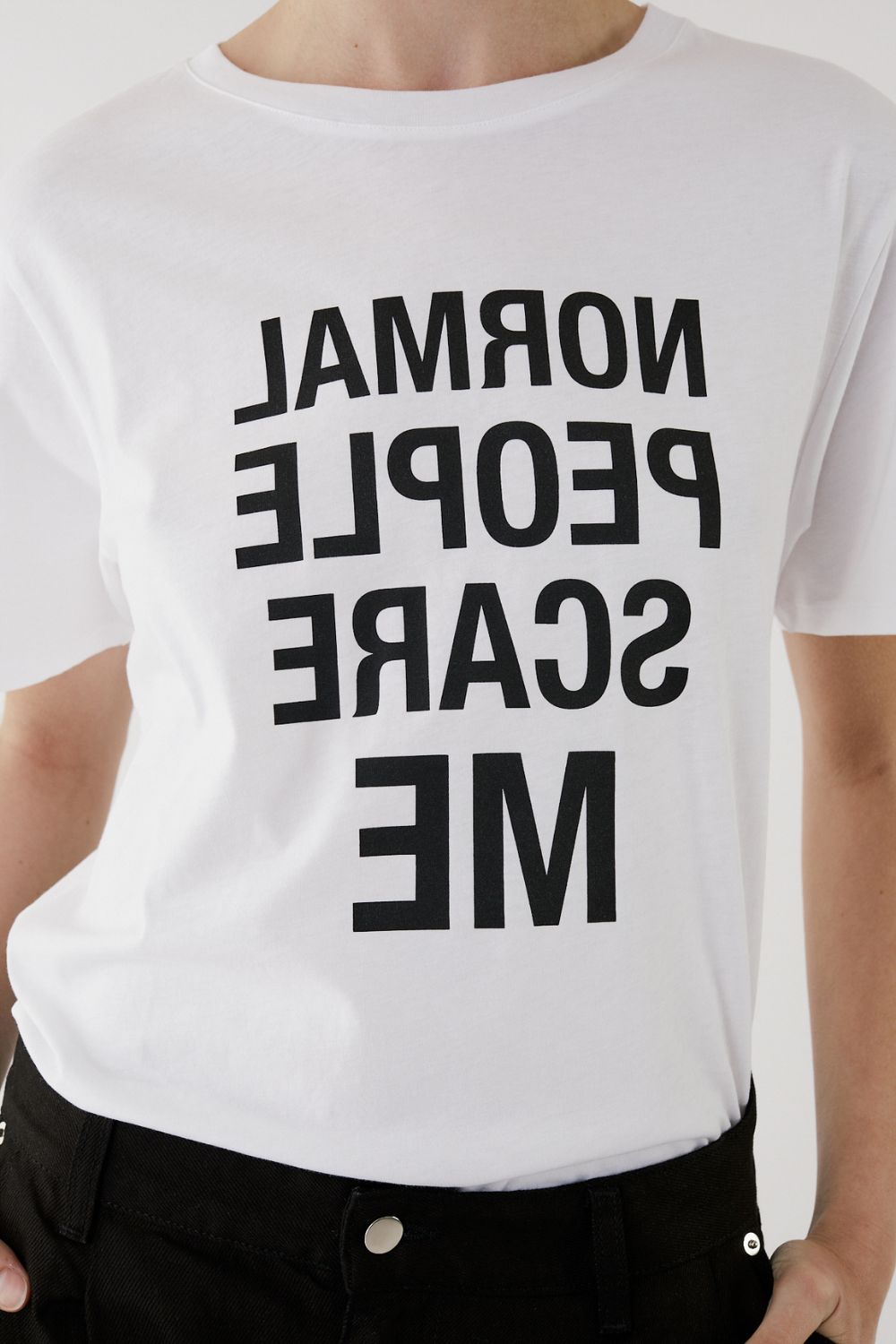 White Printed T