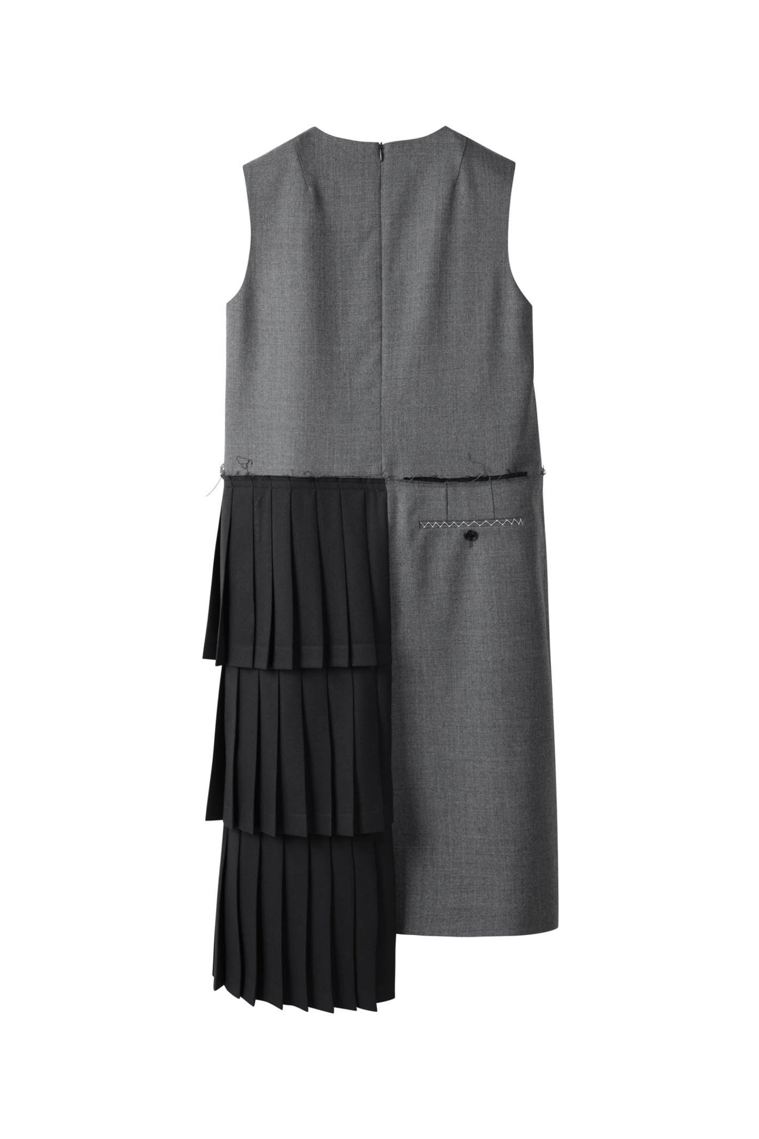 Pleats llayerd sleevless dress