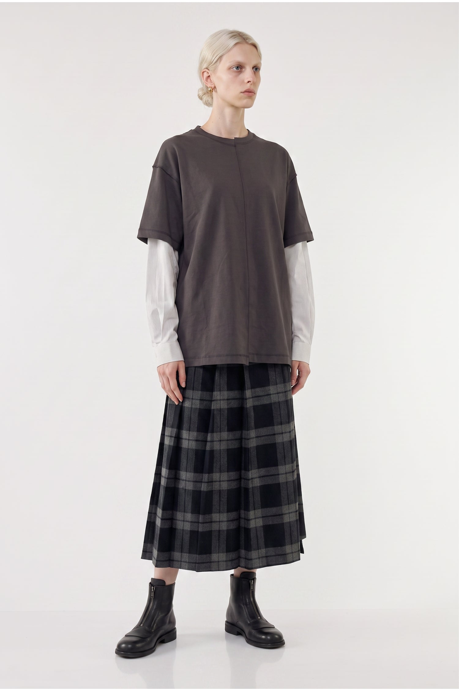 Layered Shirt-Sleeve Tee