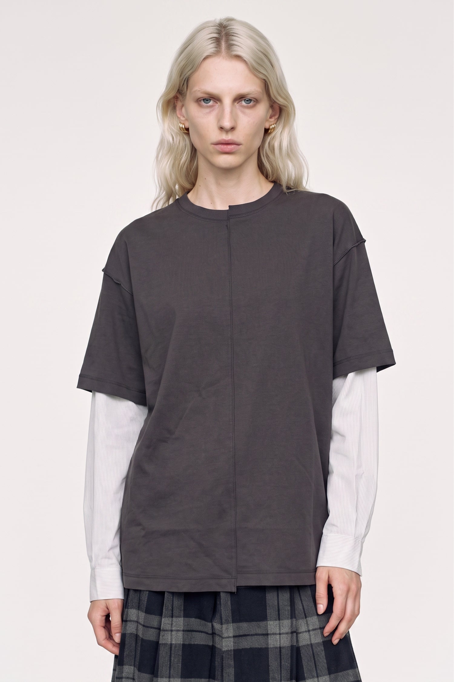 Layered Shirt-Sleeve Tee