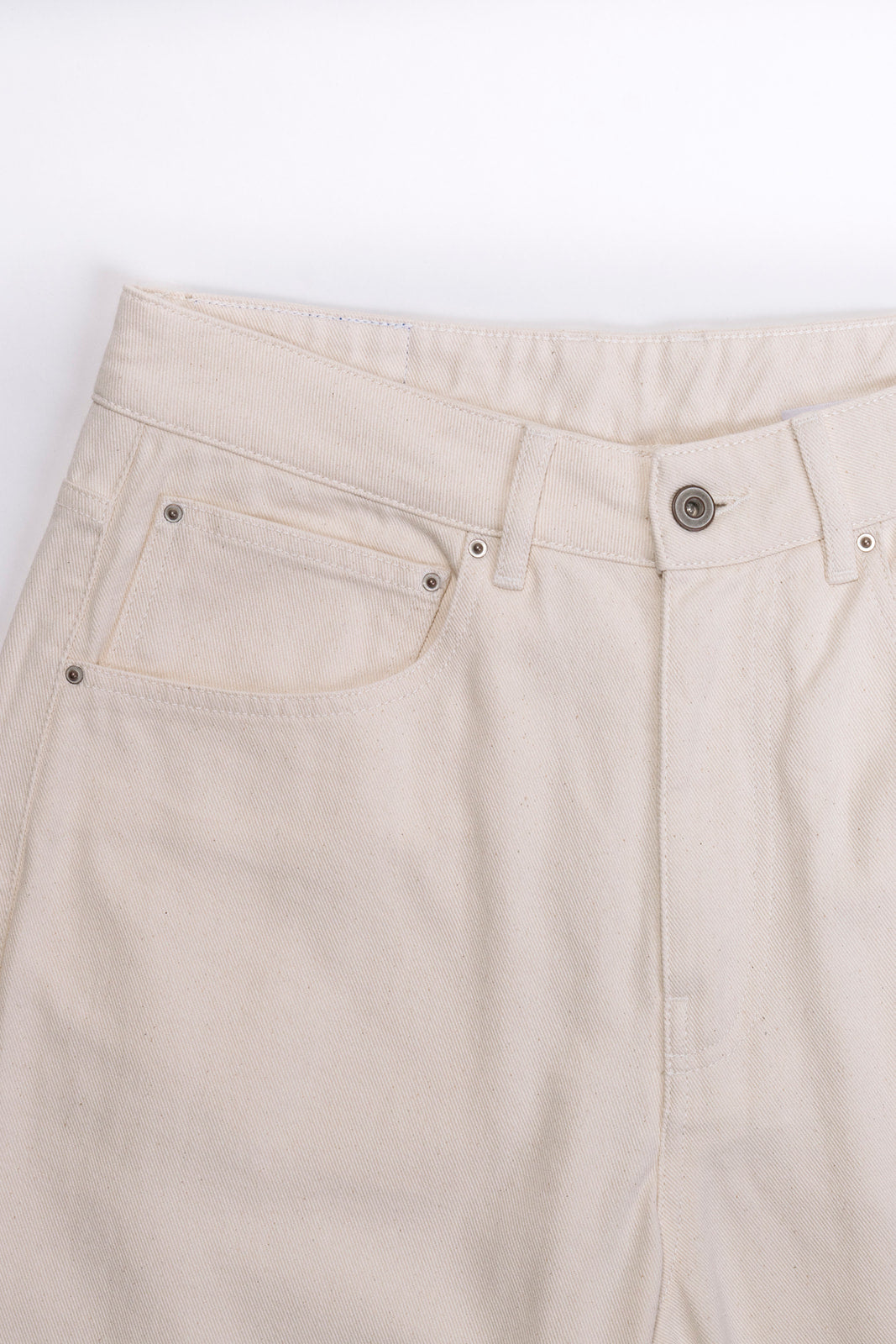 ECRU LOOSE FIT DENIM TROUSERS