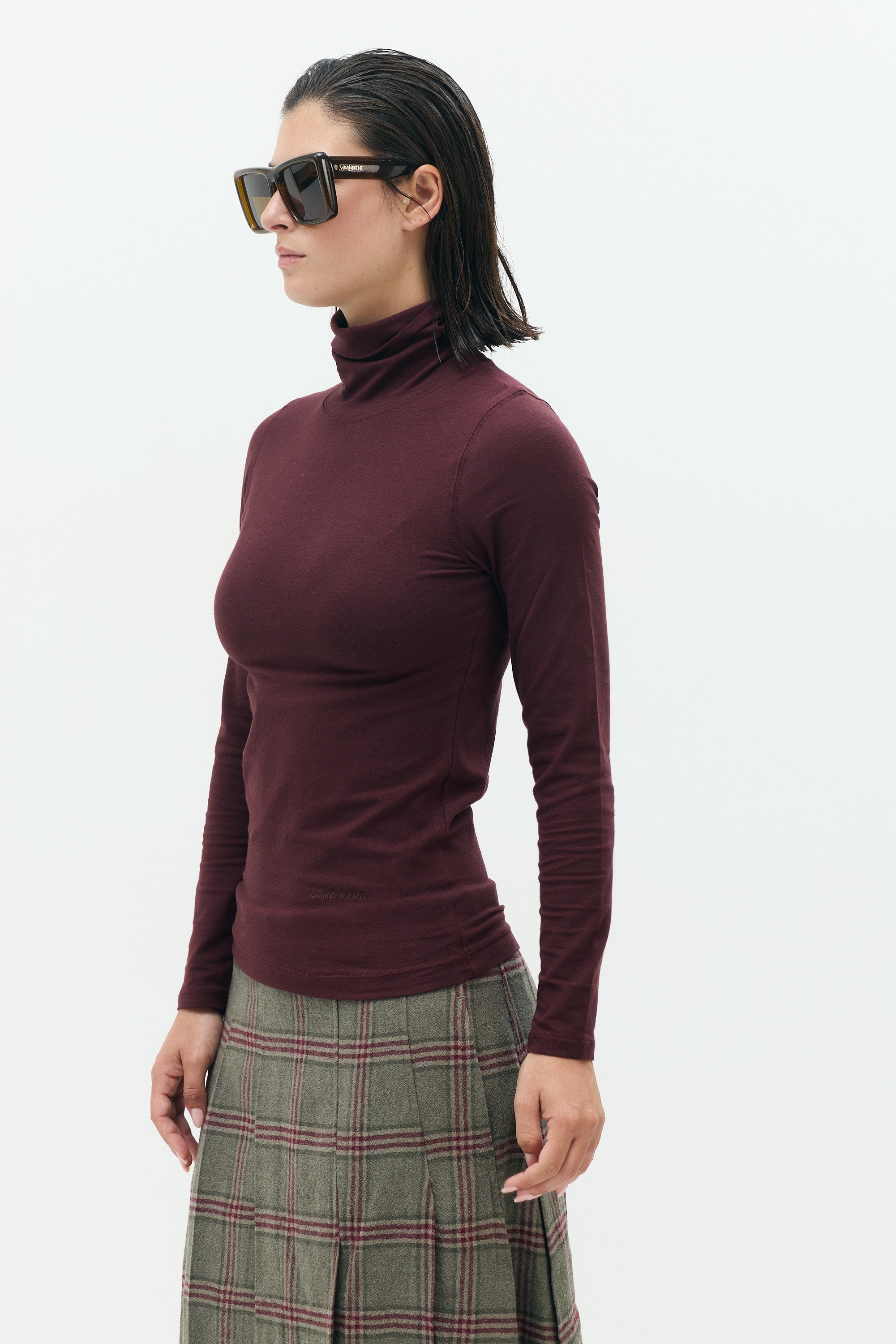 MARIA Fitted Turtleneck Top