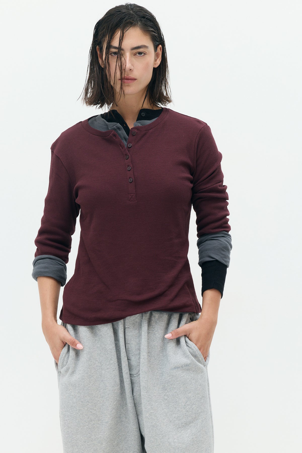 KAY Fitted Button-Front Top