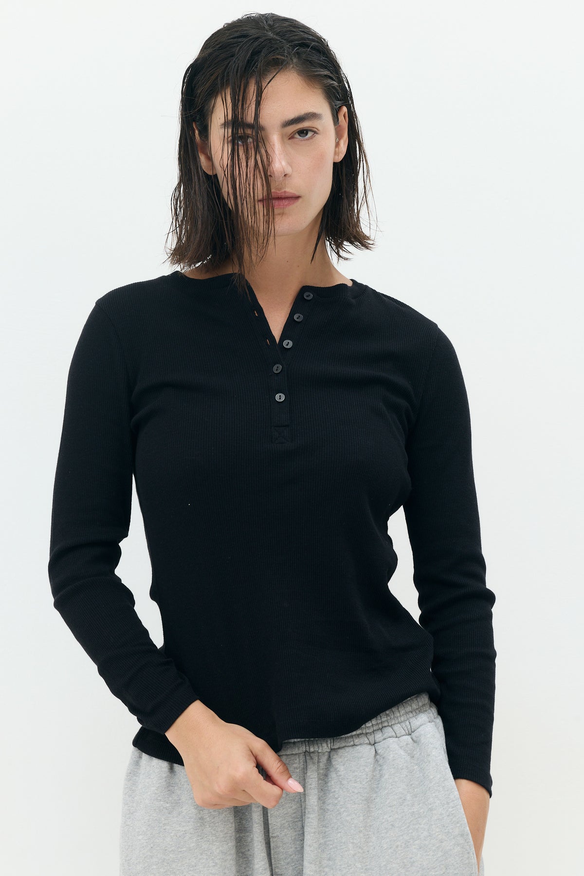 KAY Fitted Button-Front Top