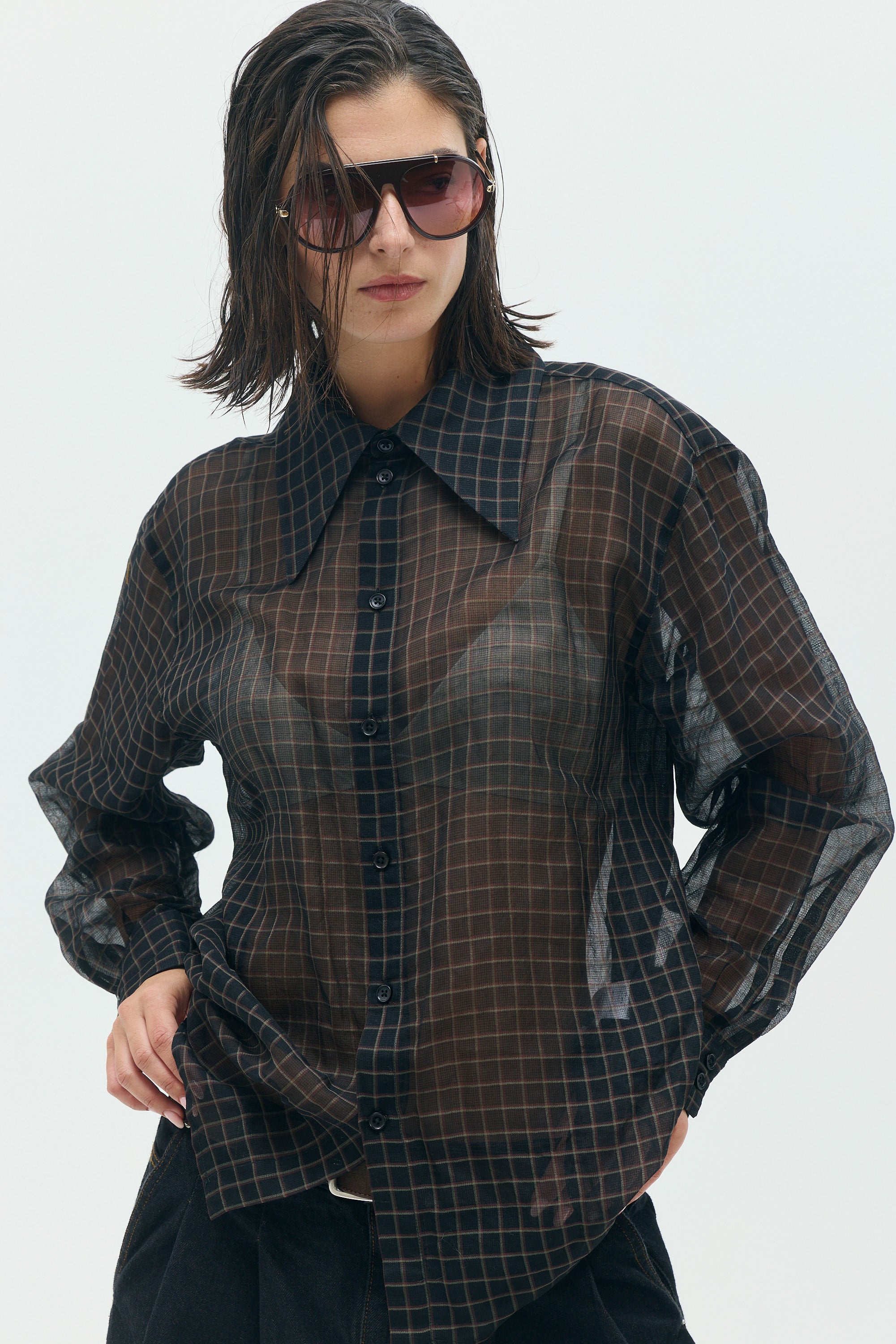LUNA CHECKS Sheer Check Shirt