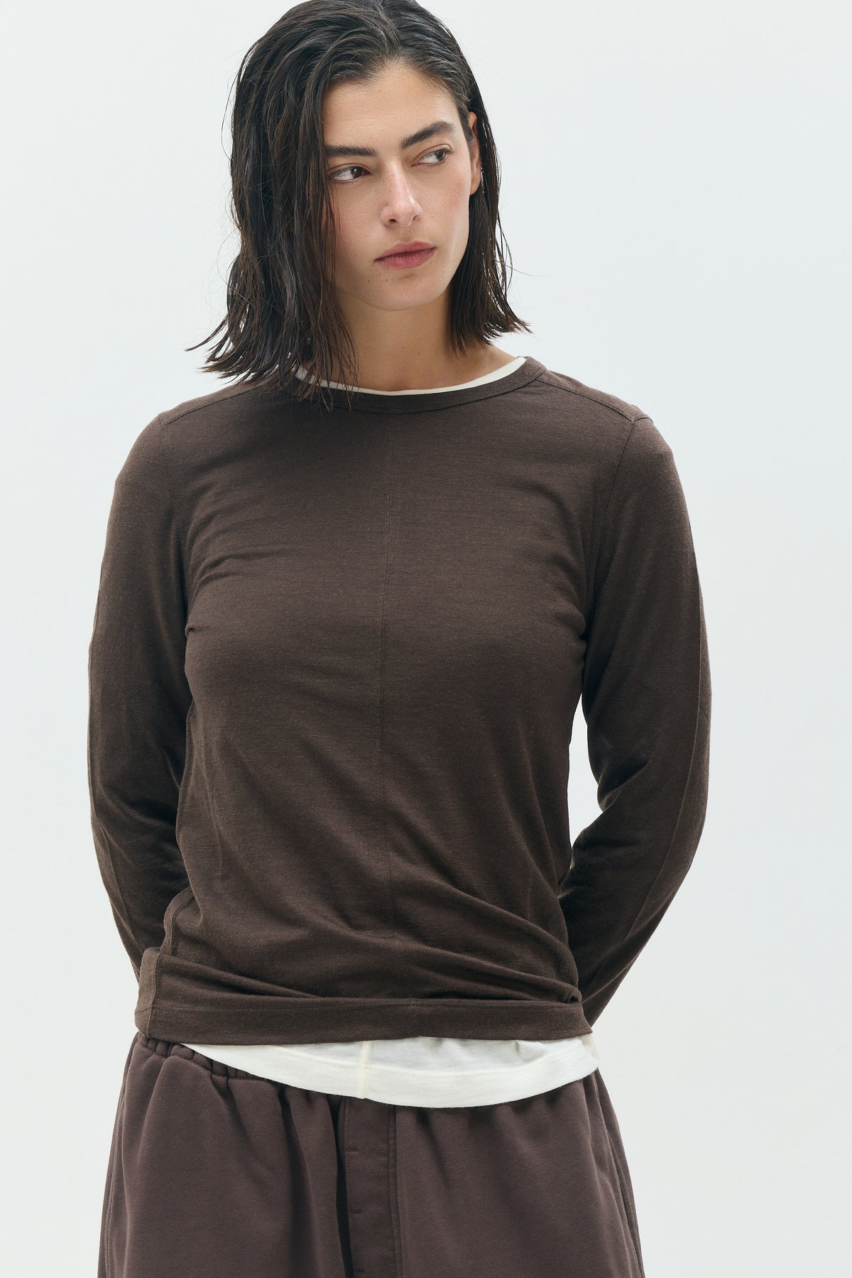 THEA Fine Wool Long-Sleeve Top
