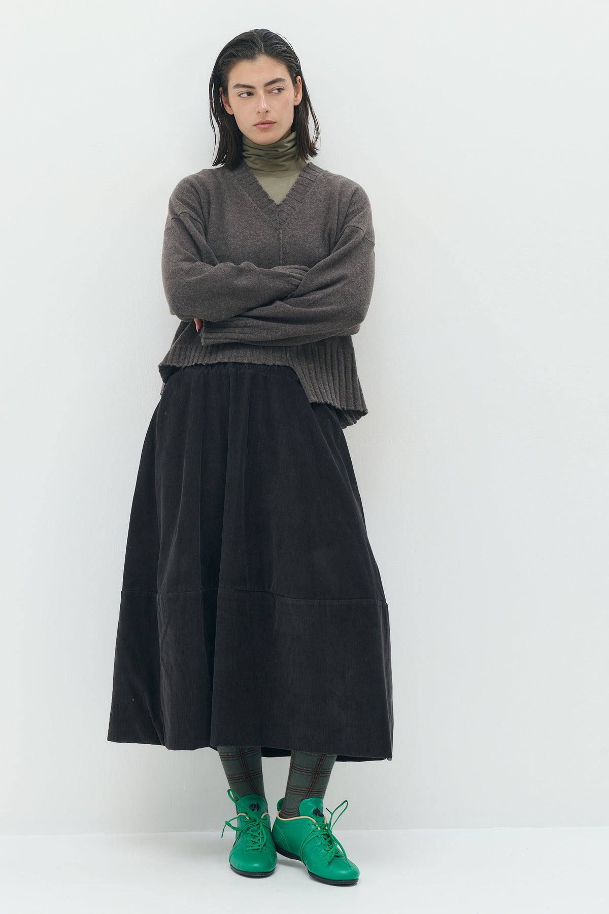 Brown V-Neck Pullover