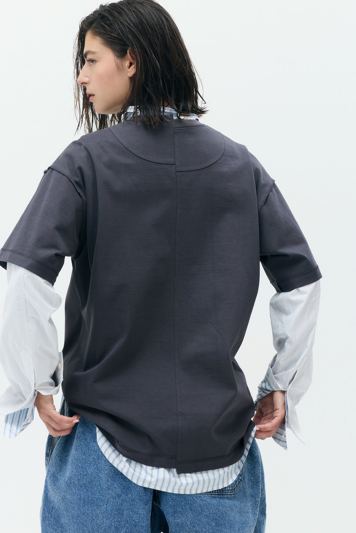 Layered Shirt-Sleeve Tee