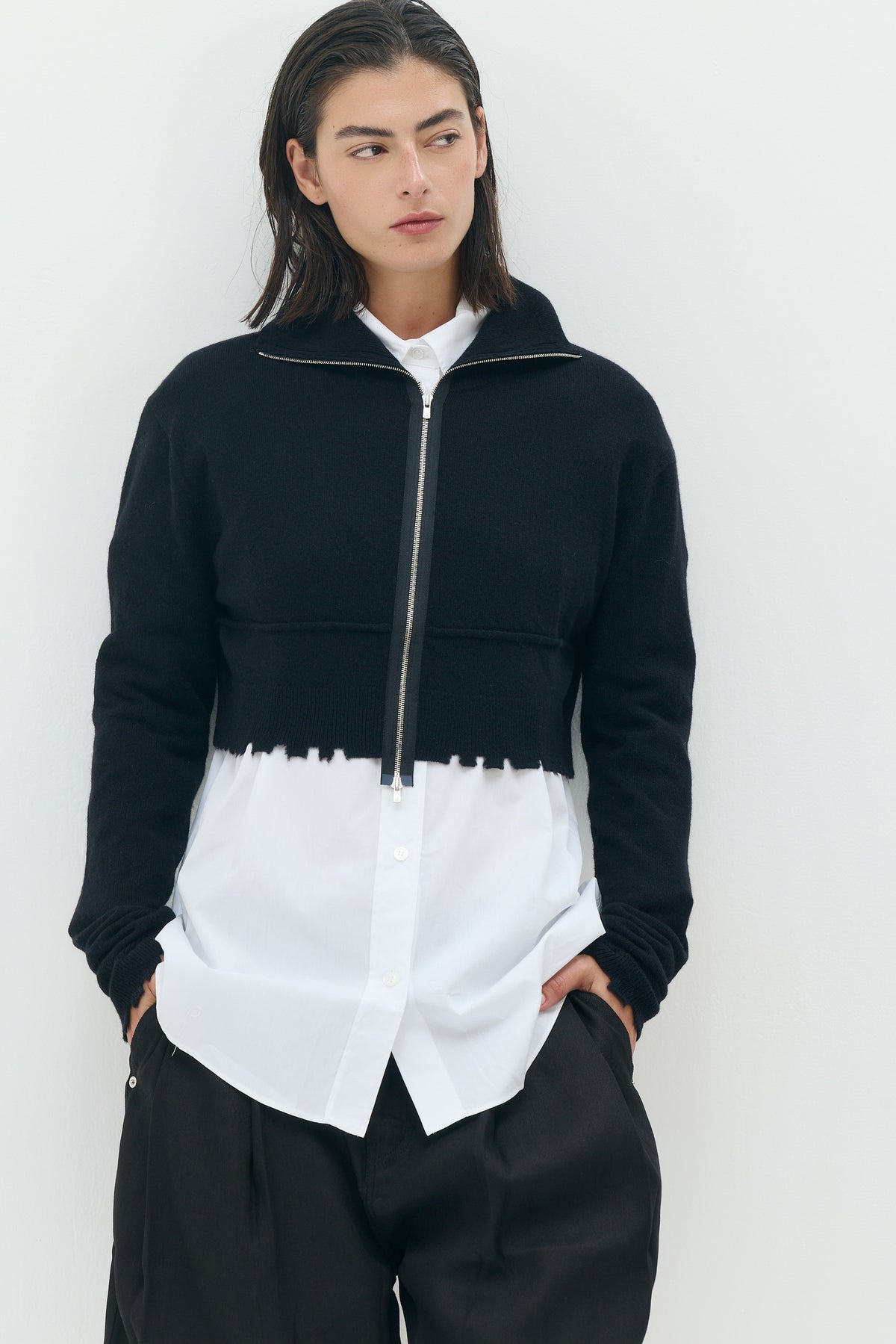 Wool Destroyed Crop Knit
