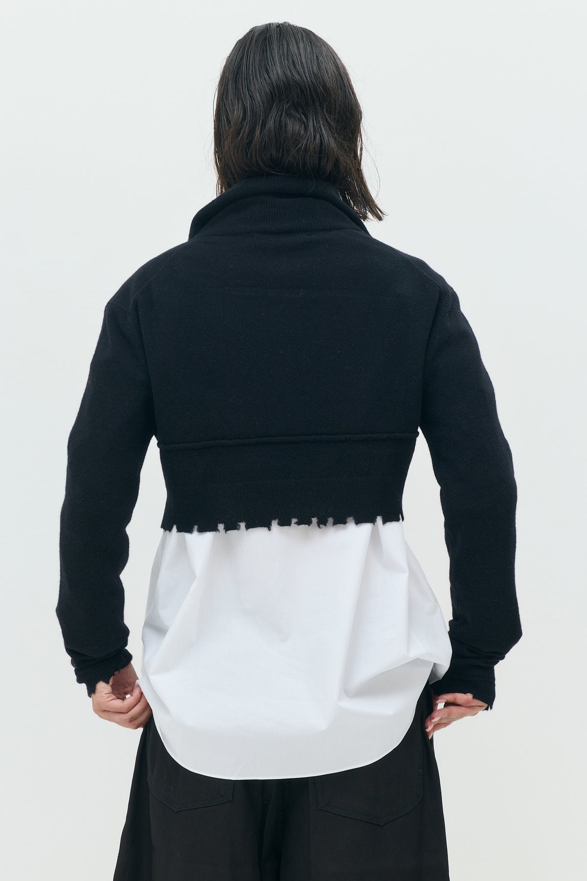 Wool Destroyed Crop Knit