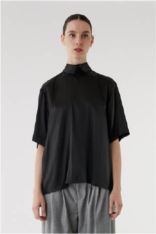 Caroline silk tie neck shirt