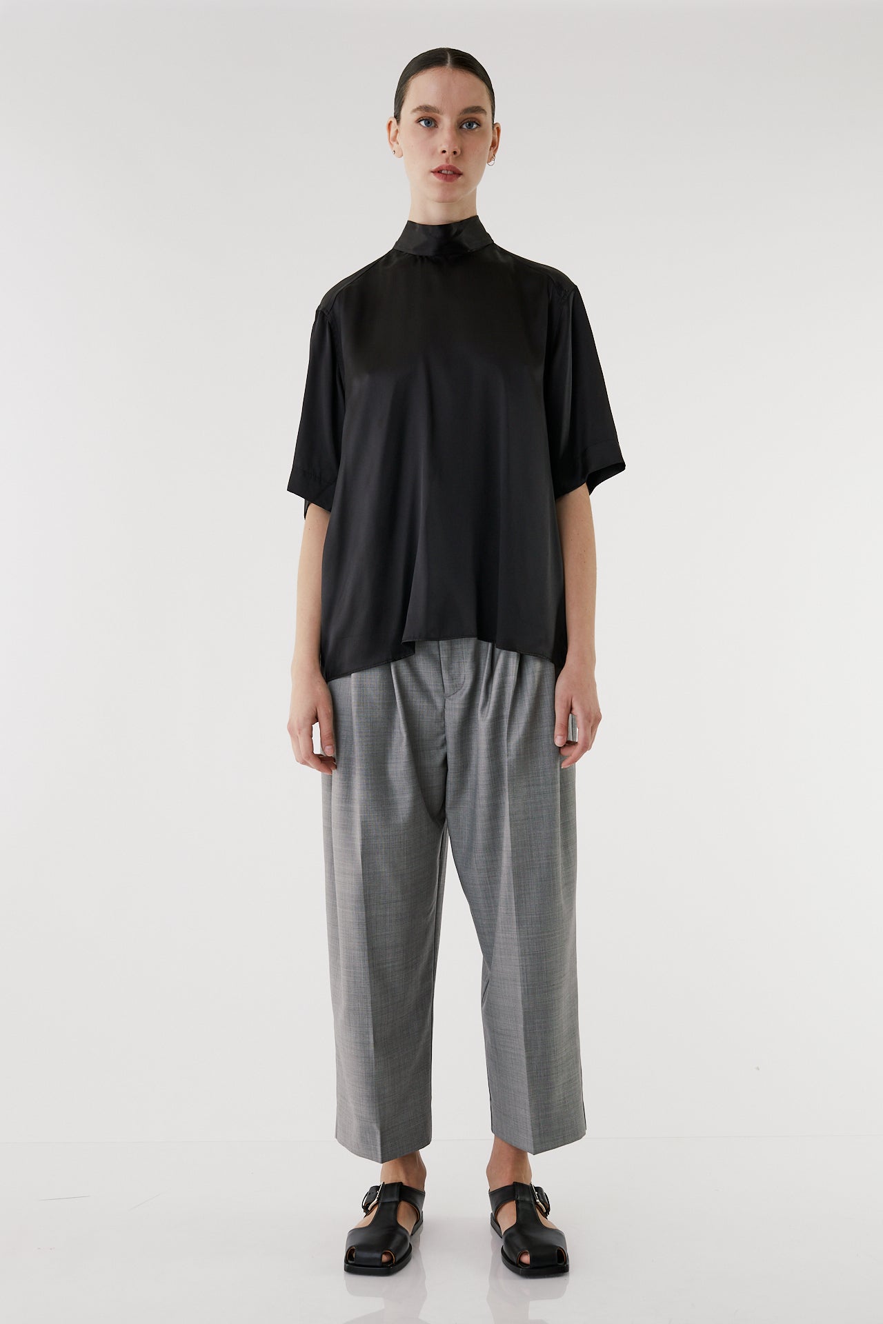 Caroline silk tie neck shirt