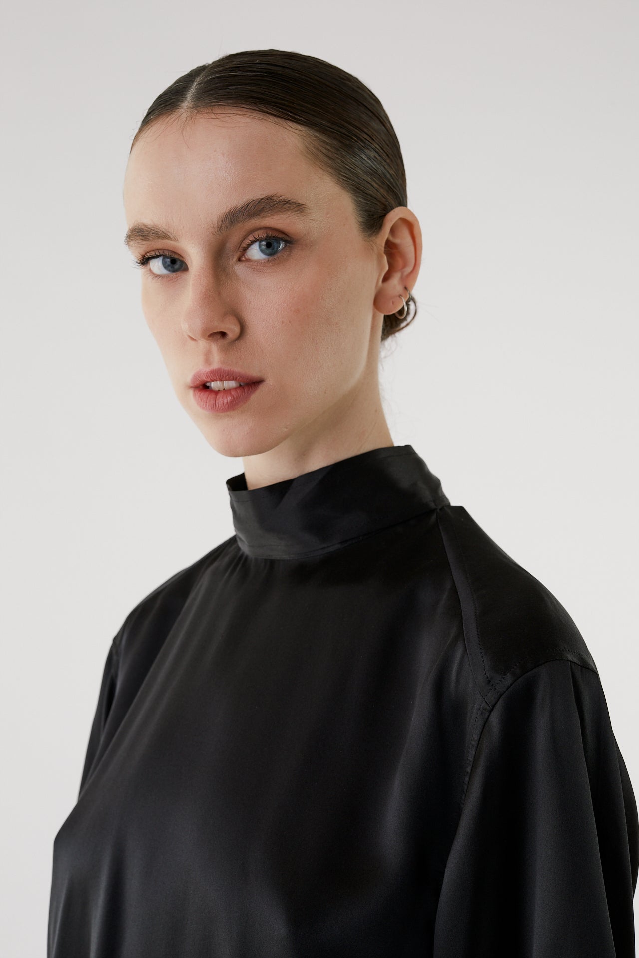 Caroline silk tie neck shirt