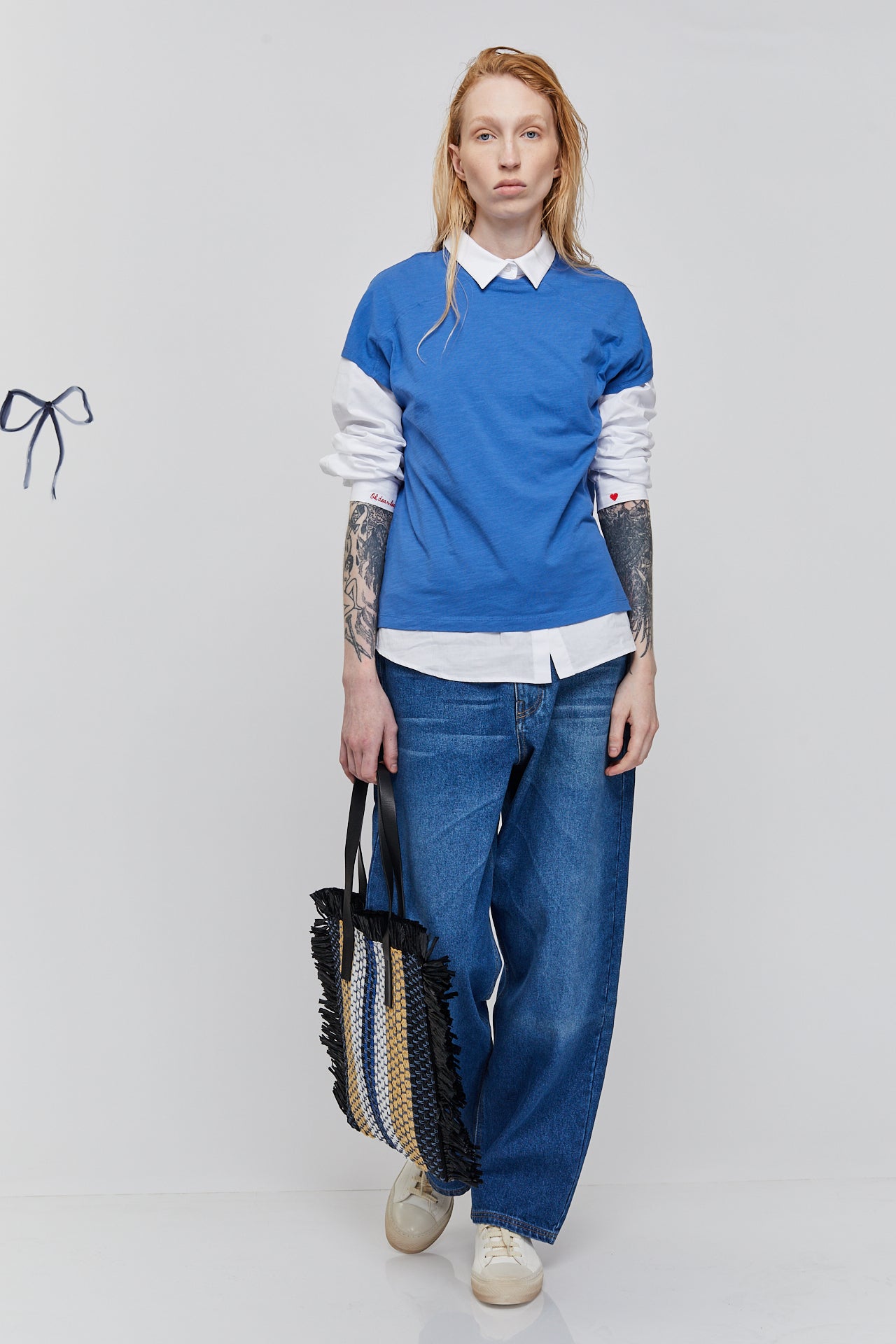 NAVY LOOSE FIT DENIM TROUSERS