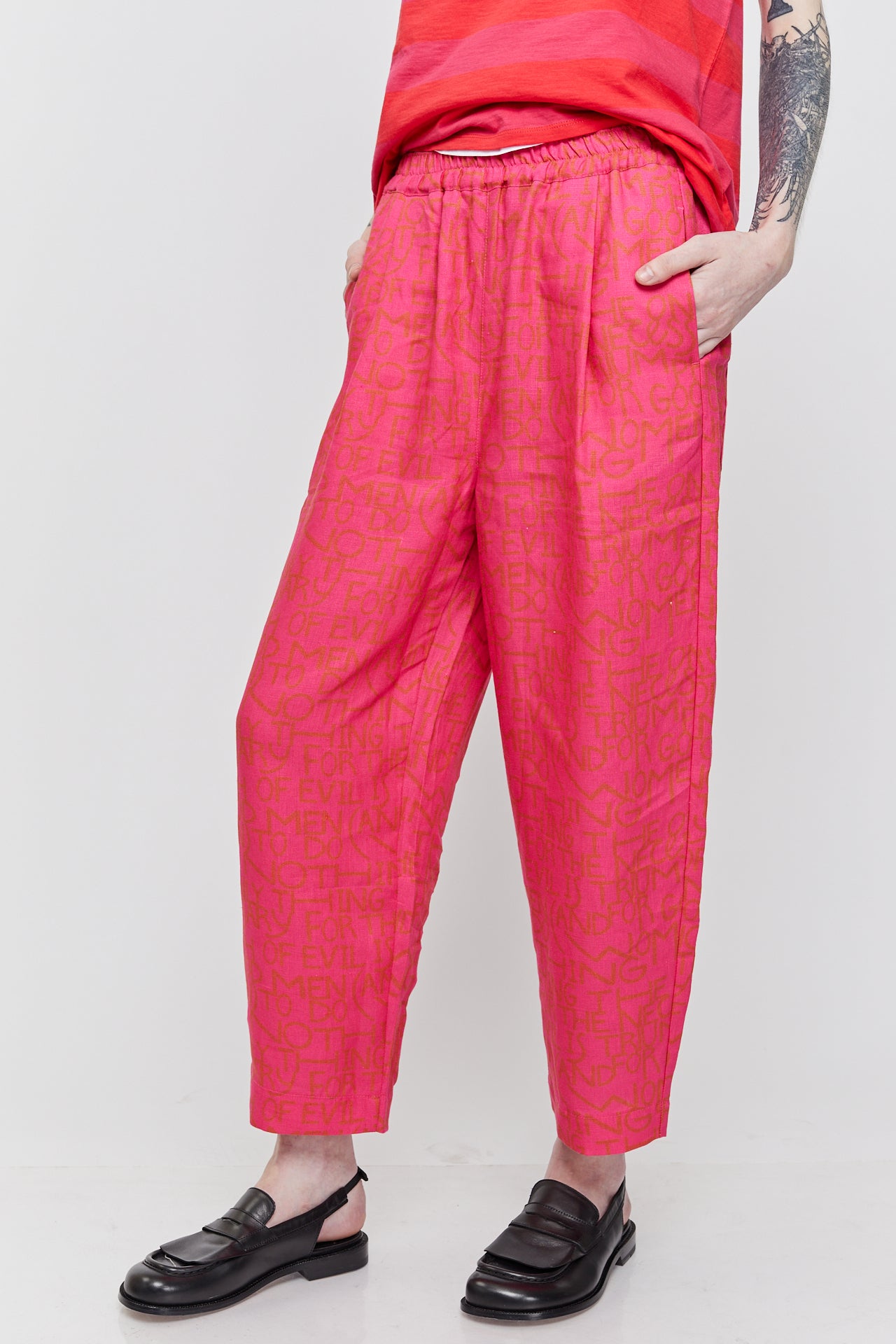 FUCHSIA PRINTED RUTH PANTS