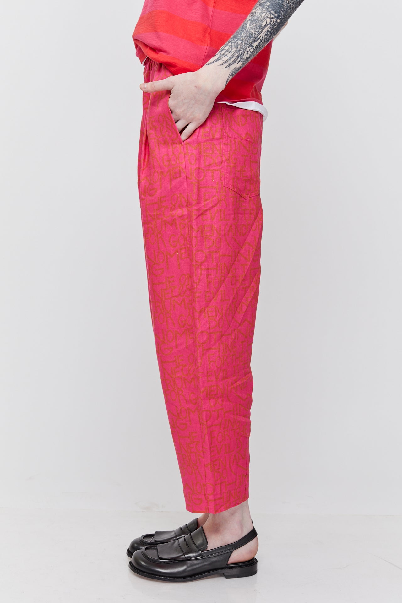 FUCHSIA PRINTED RUTH PANTS