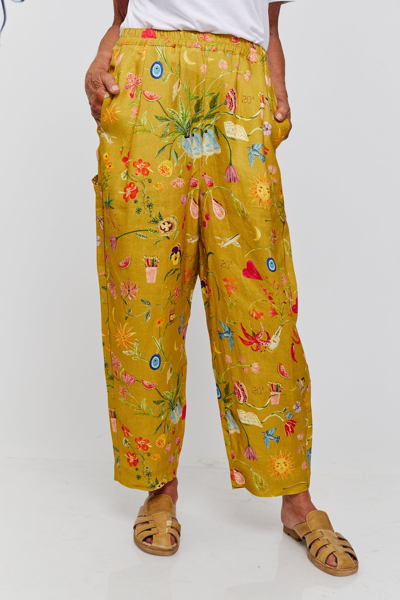 LIME PRINTED RUTH PANTS