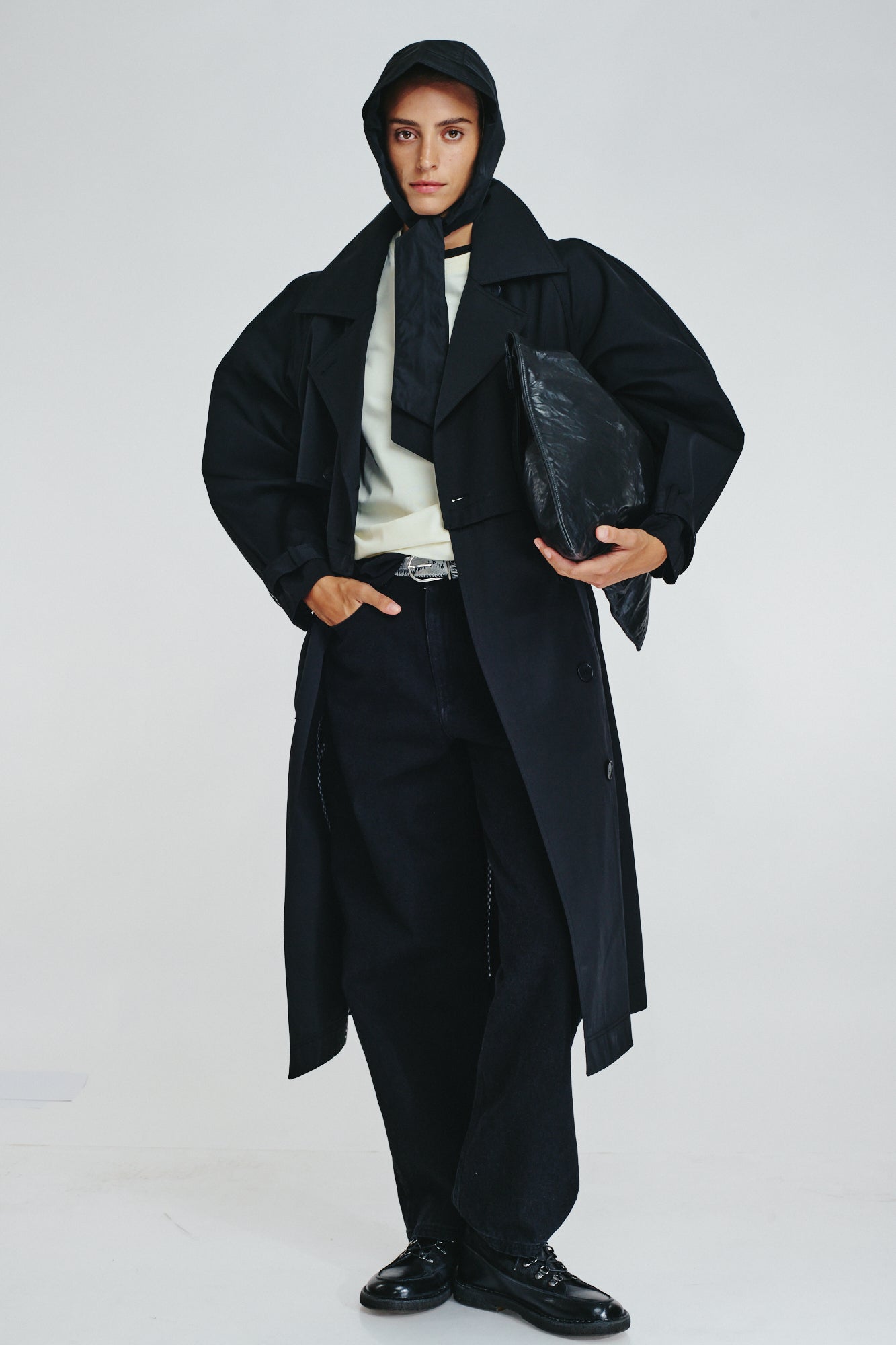 REVERSIBLE DOUBLE-BREASTED TRENCH COAT