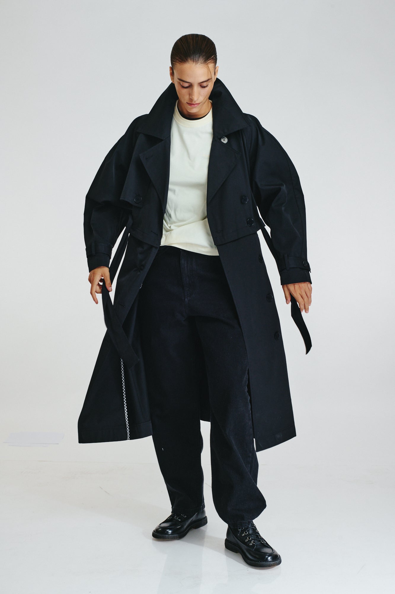 REVERSIBLE DOUBLE-BREASTED TRENCH COAT
