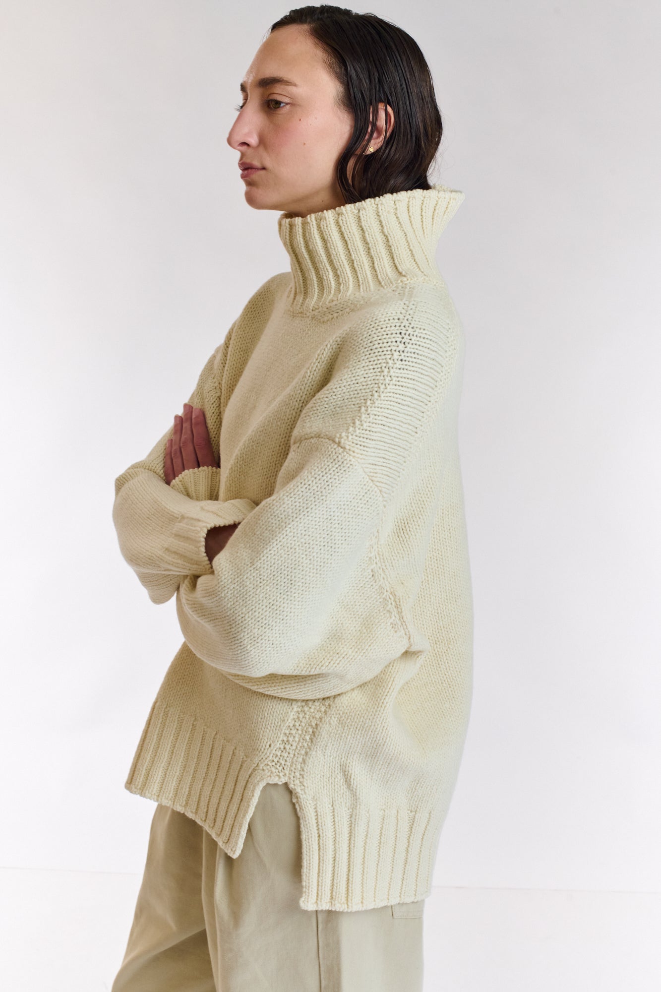 סוודר צמר יפני Mizu בהיר