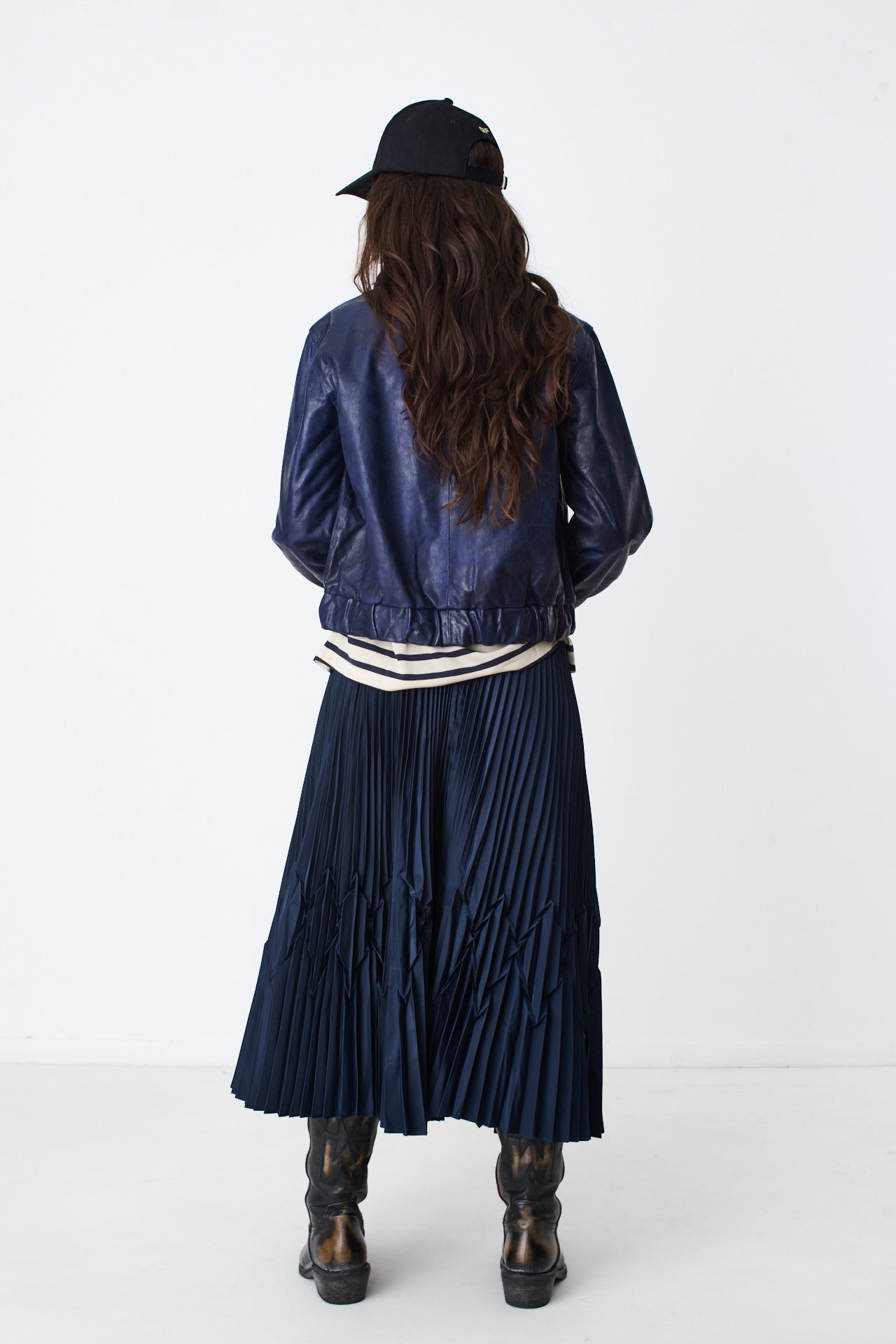 NAVY RIVERA SKIRT