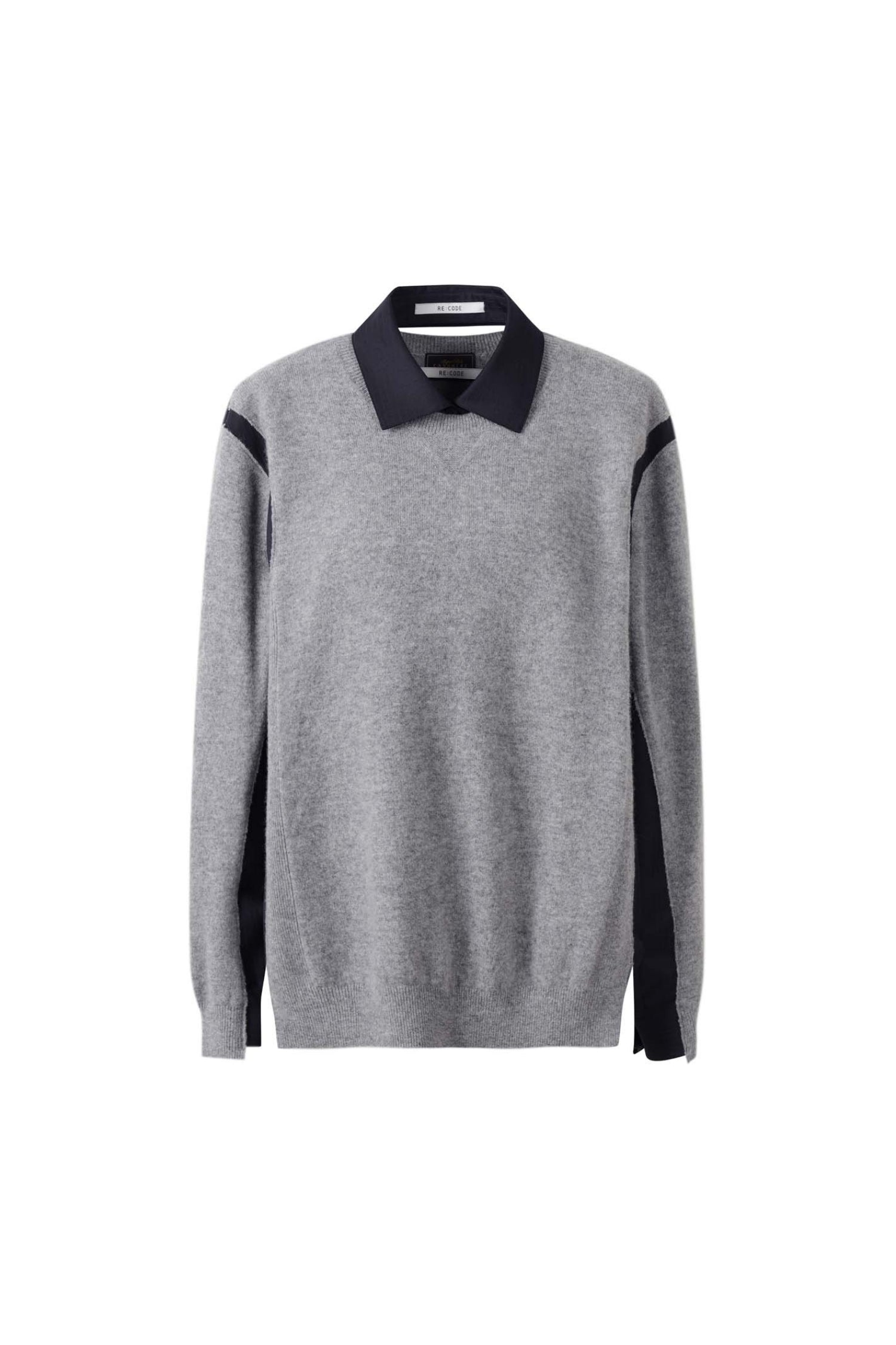 Cashmere Shirt Paneled Knit