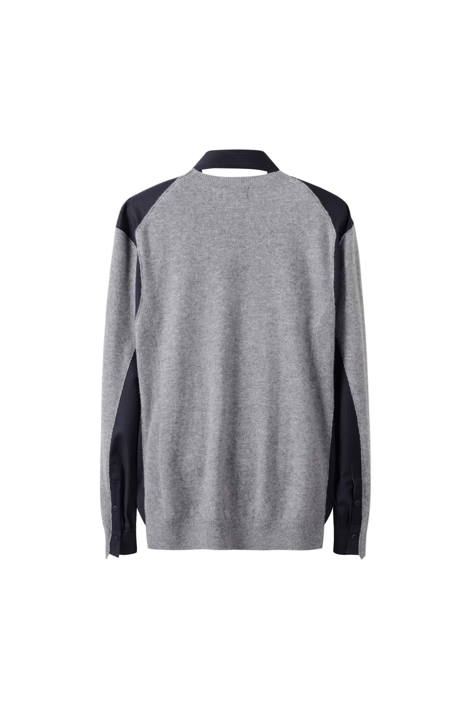 Cashmere Shirt Paneled Knit