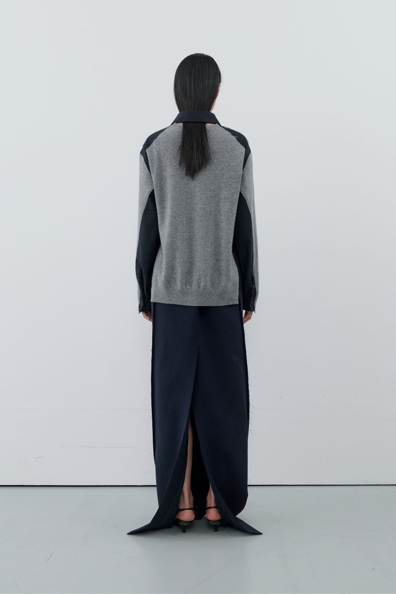 Cashmere Shirt Paneled Knit