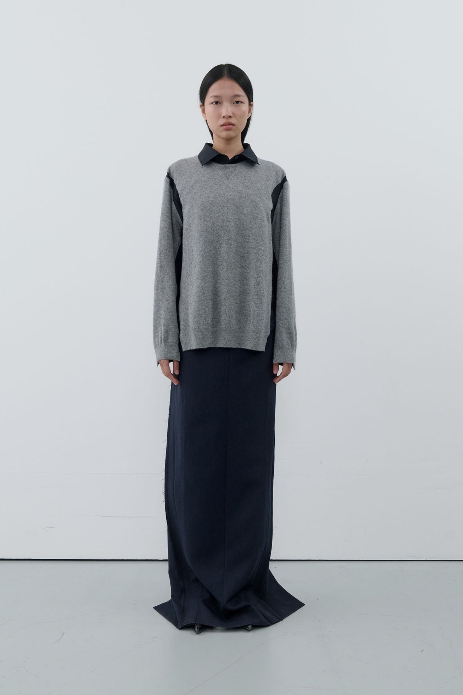 Cashmere Shirt Paneled Knit