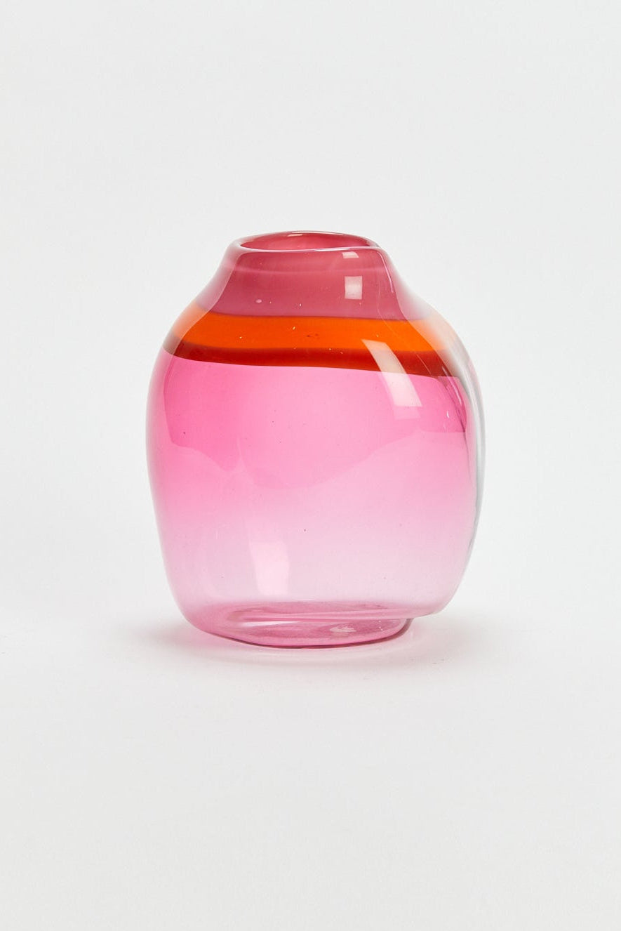 אגרטל ורוד פס כתום נמוך