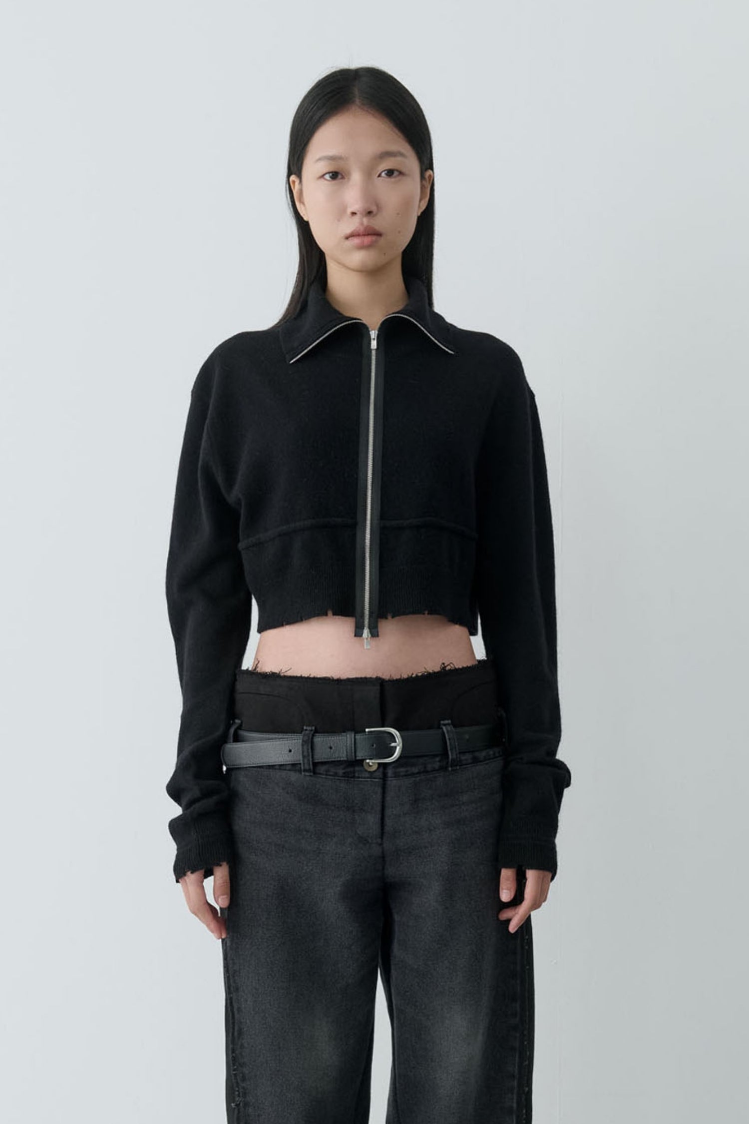 Wool Destroyed Crop Knit
