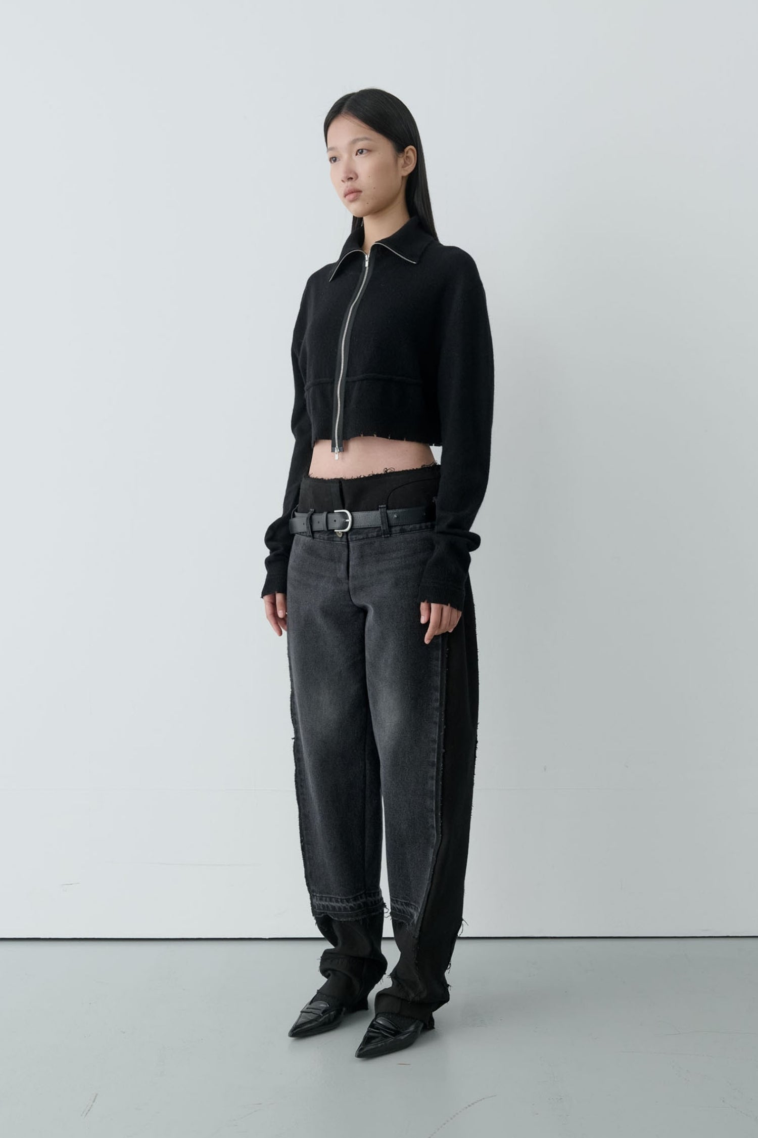 Wool Destroyed Crop Knit