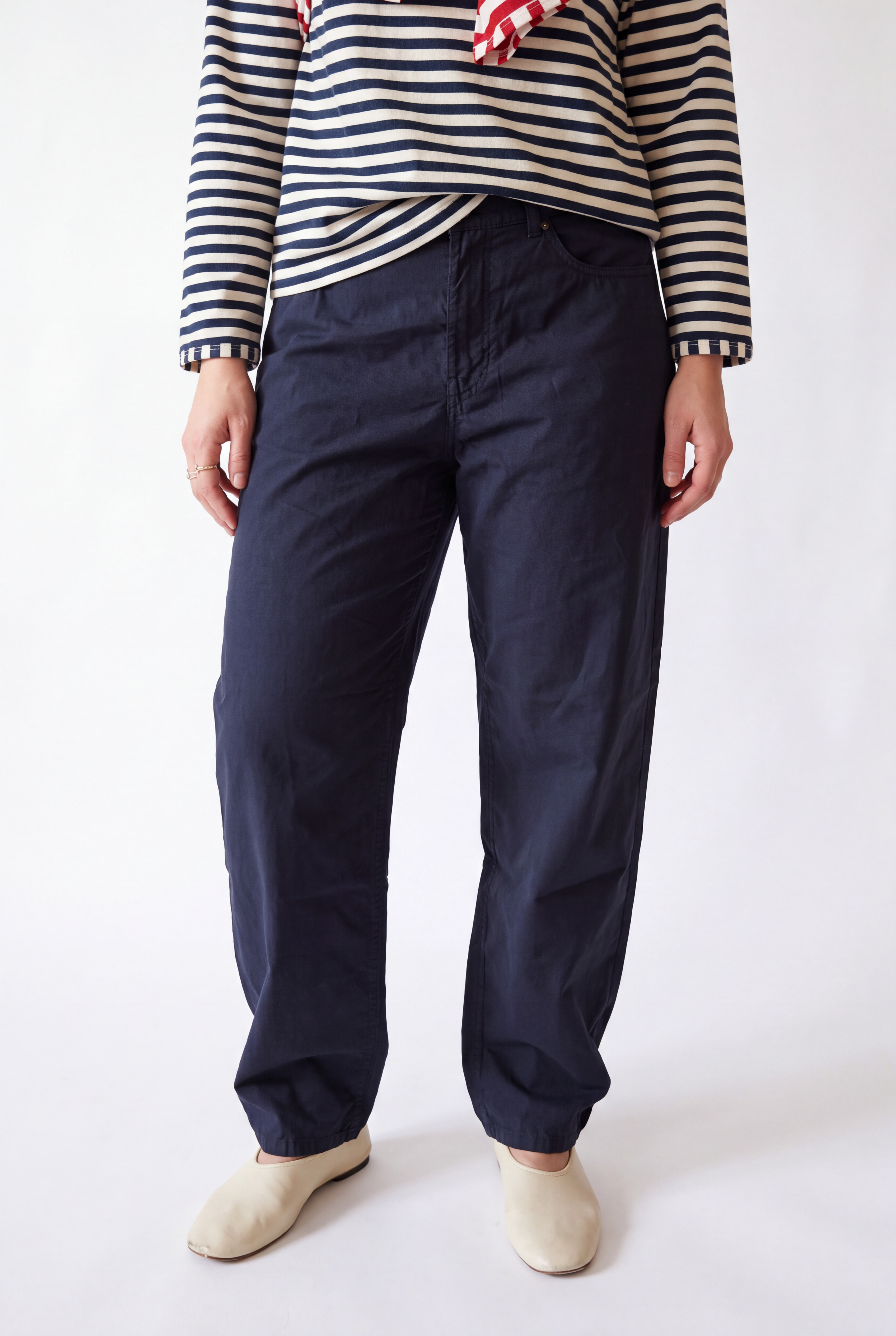 Sharon ecru navy pants