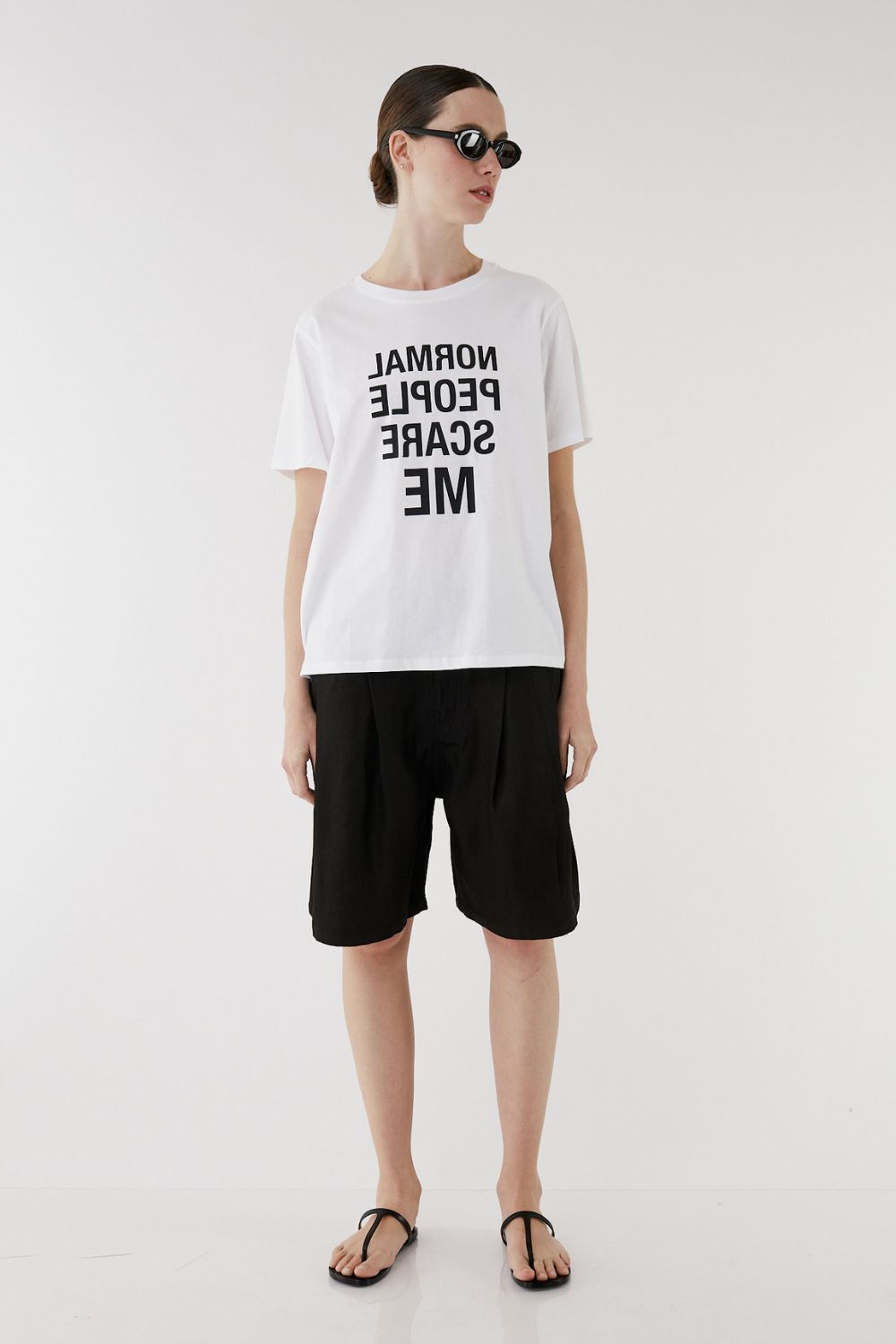 White Printed T