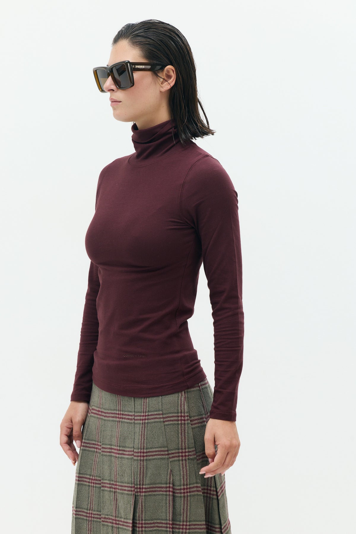 MARIA Fitted Turtleneck Top