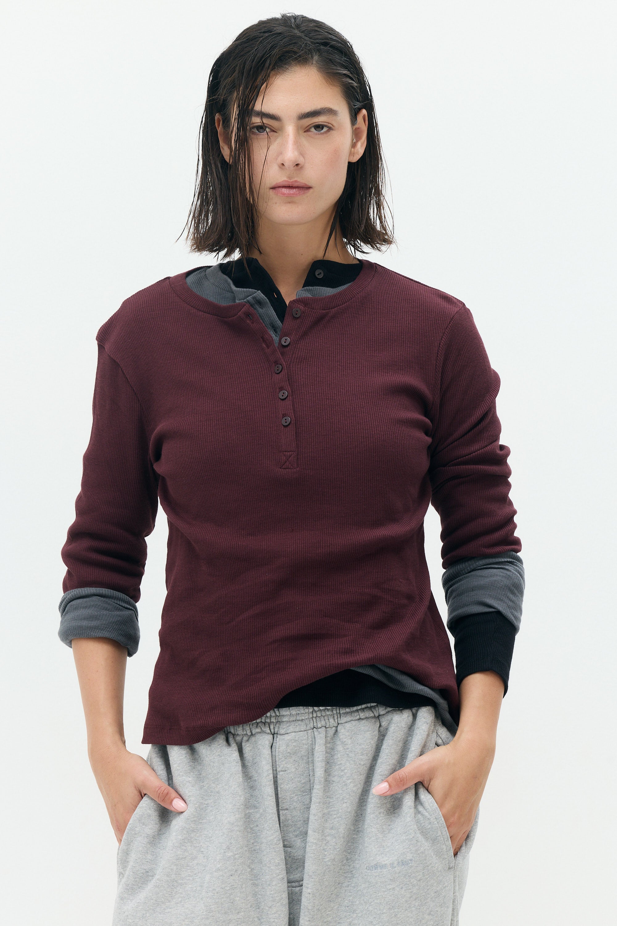 KAY Fitted Button-Front Top
