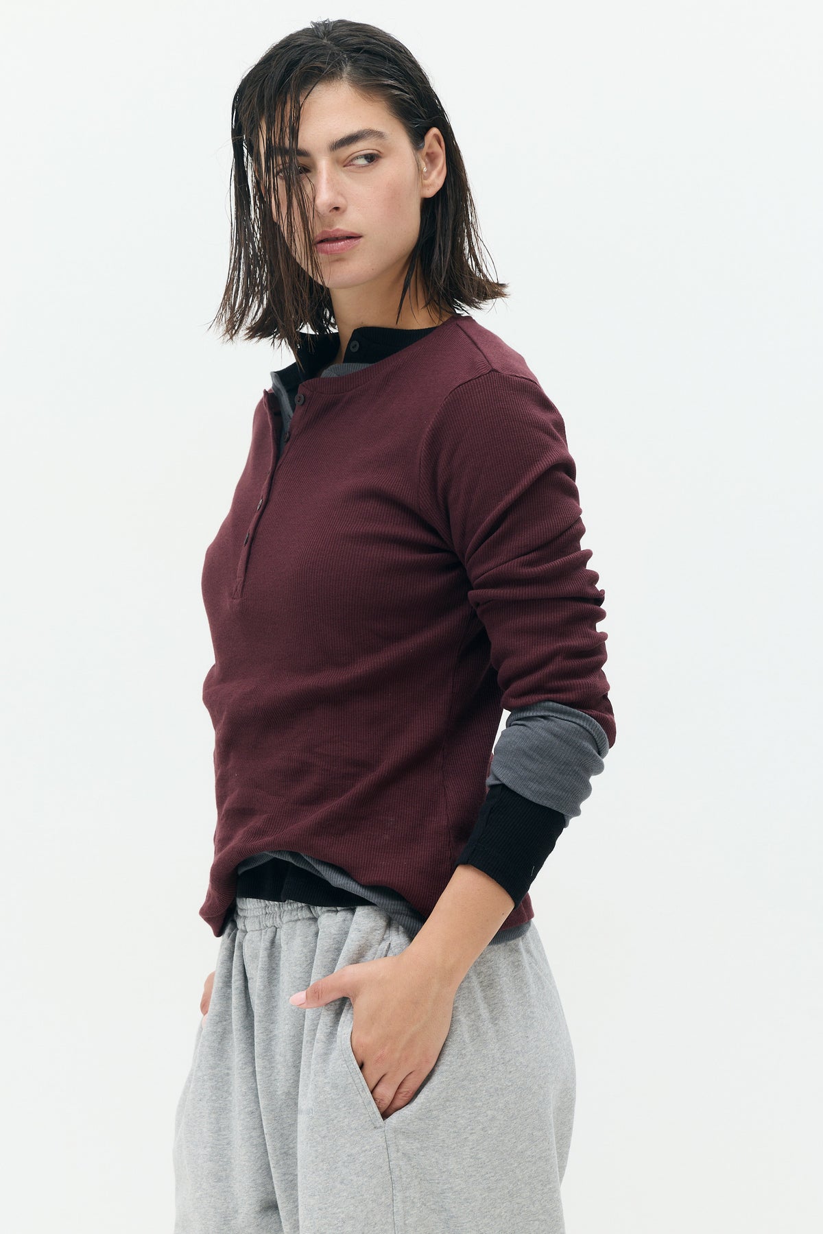 KAY Fitted Button-Front Top