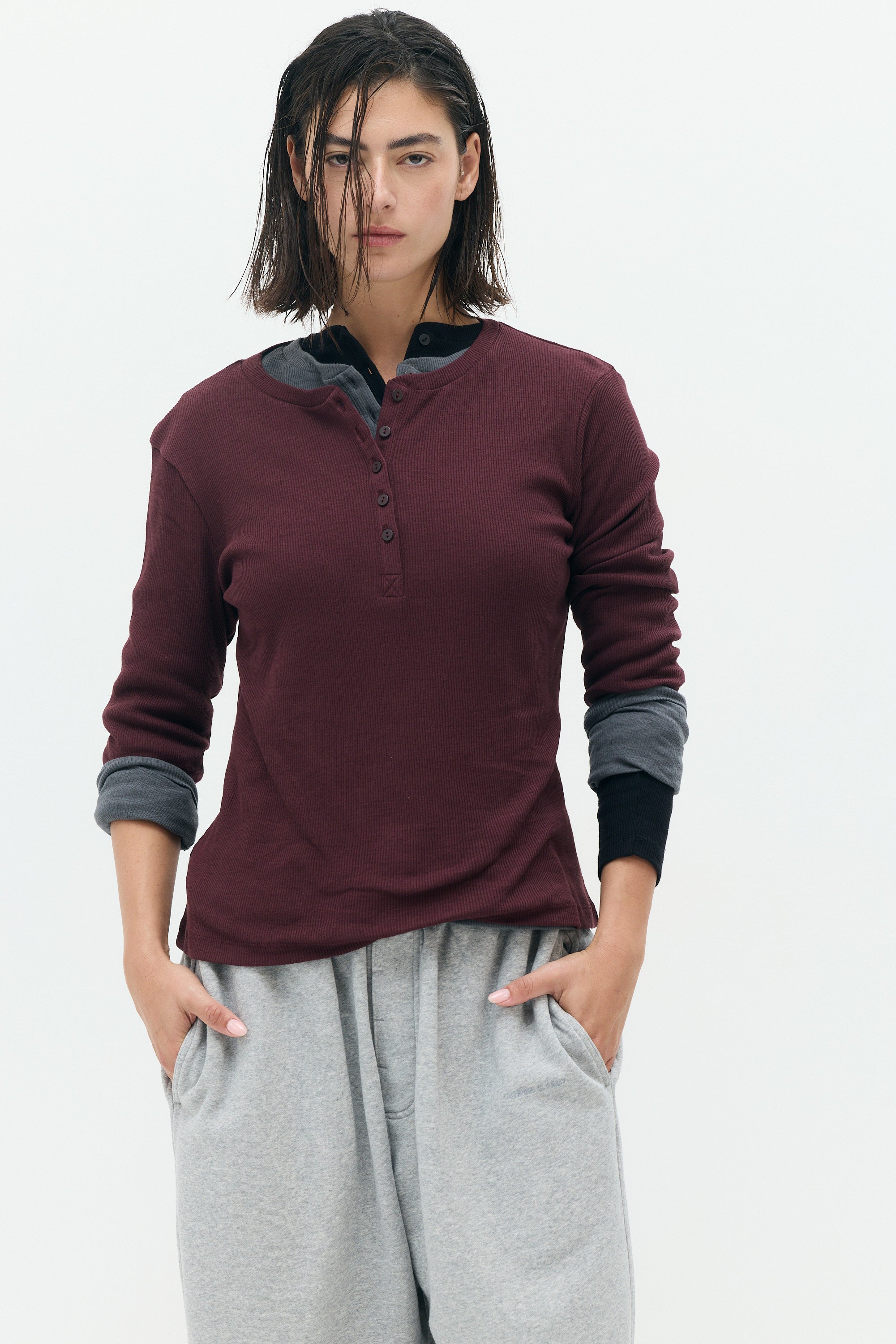 KAY Fitted Button-Front Top