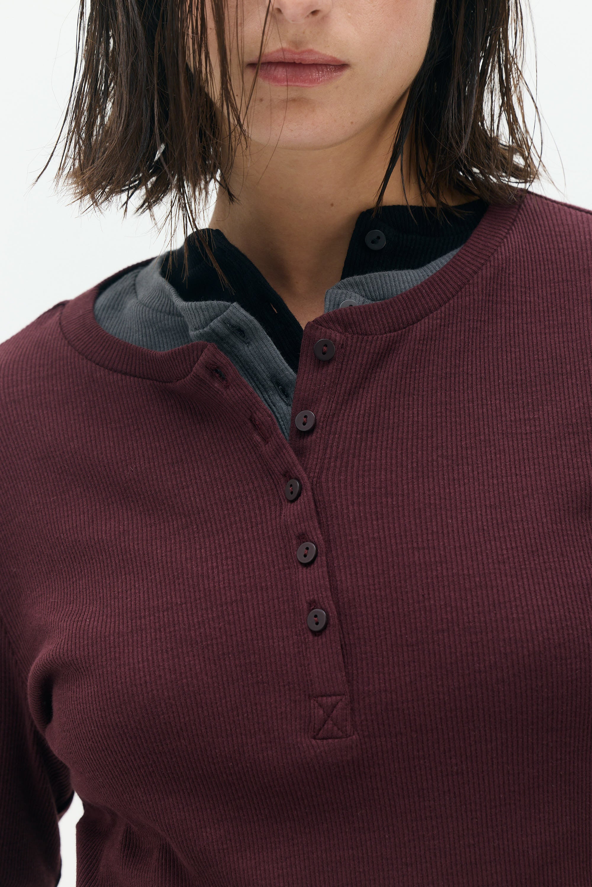 KAY Fitted Button-Front Top