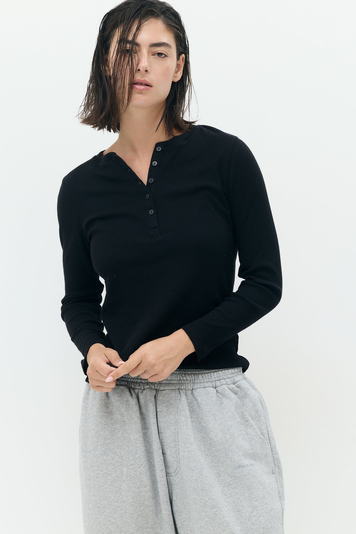 KAY Fitted Button-Front Top