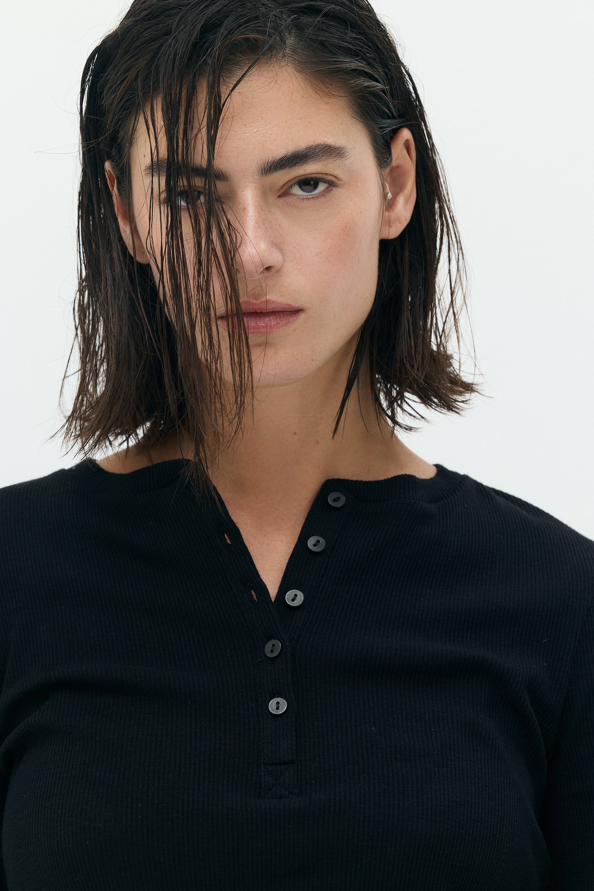 KAY Fitted Button-Front Top