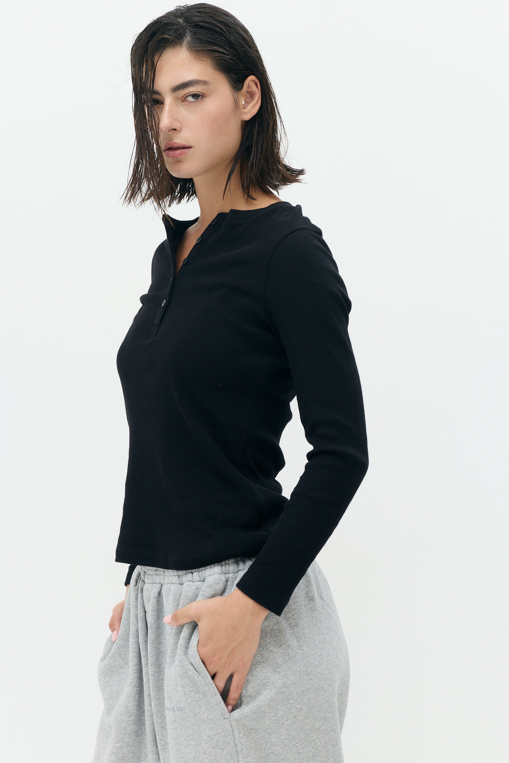 KAY Fitted Button-Front Top