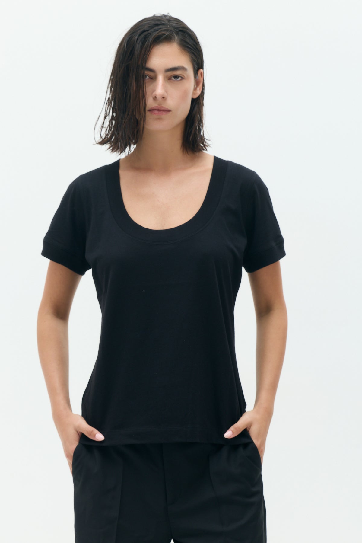 MILA Fitted Black T-Shirt