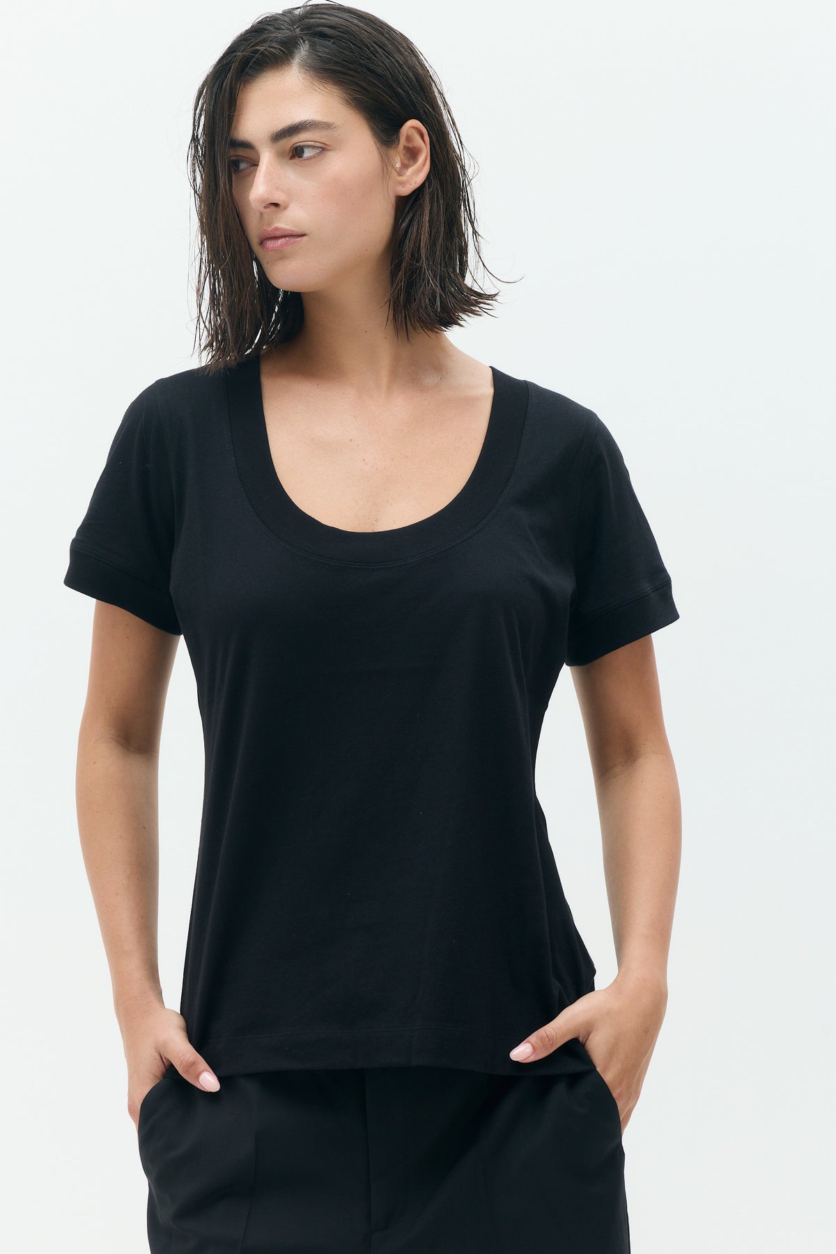 MILA Fitted Black T-Shirt