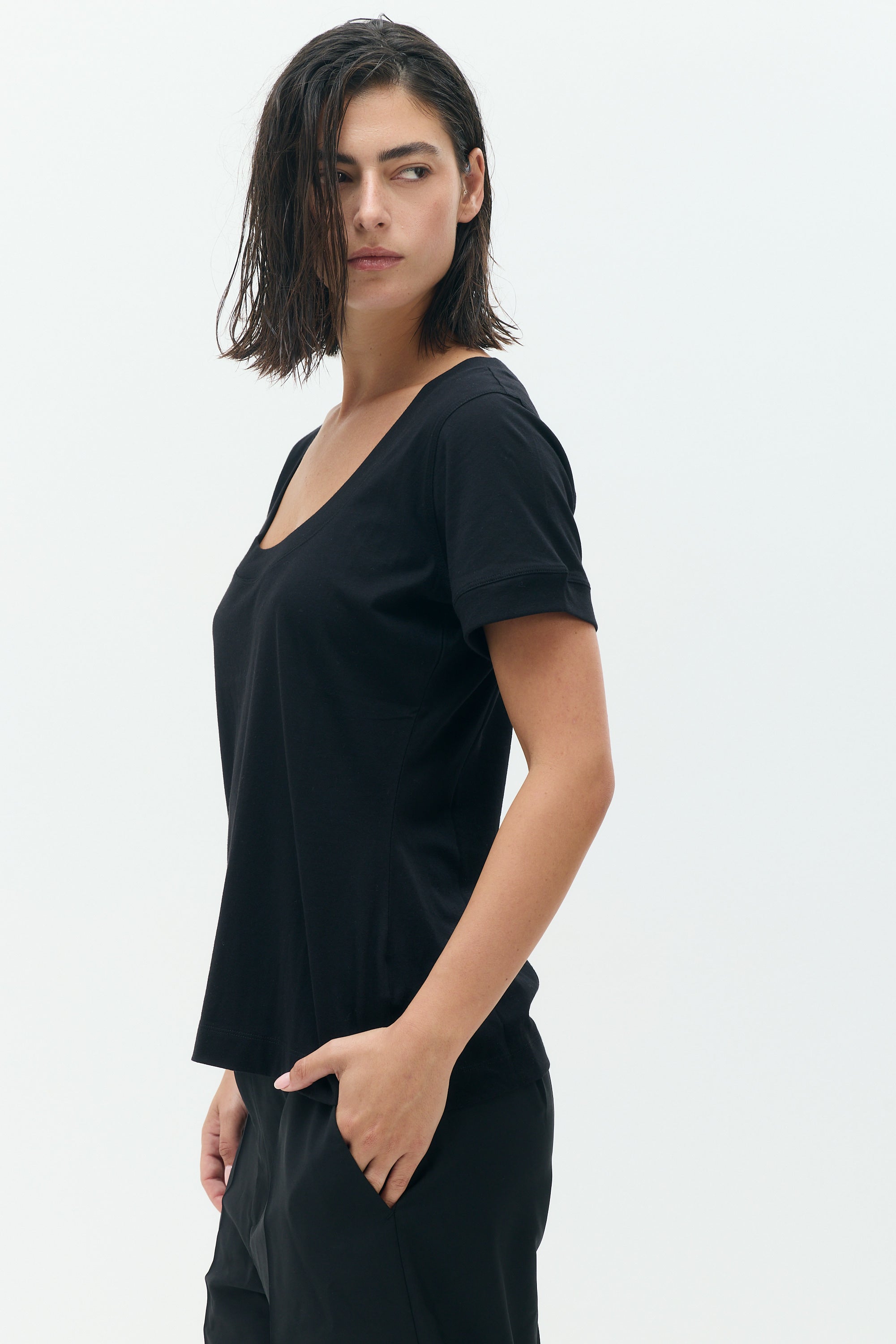 MILA Fitted Black T-Shirt