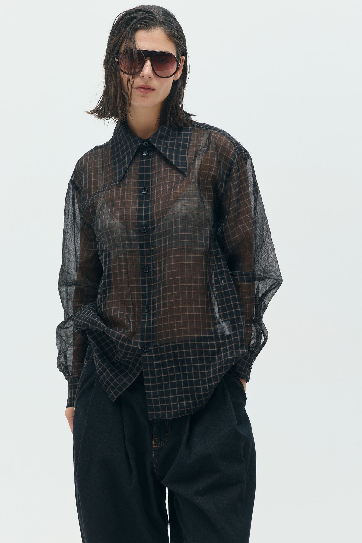 LUNA CHECKS Sheer Check Shirt
