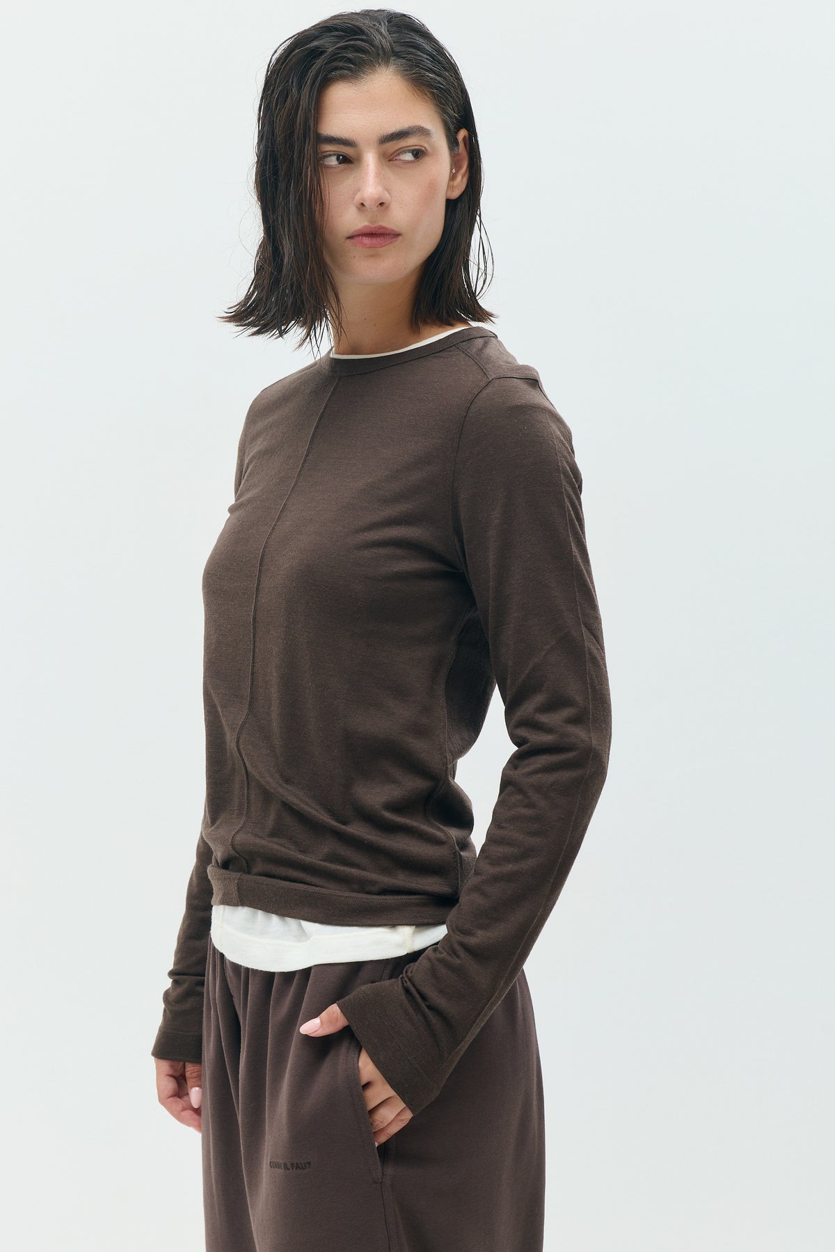 THEA Fine Wool Long-Sleeve Top