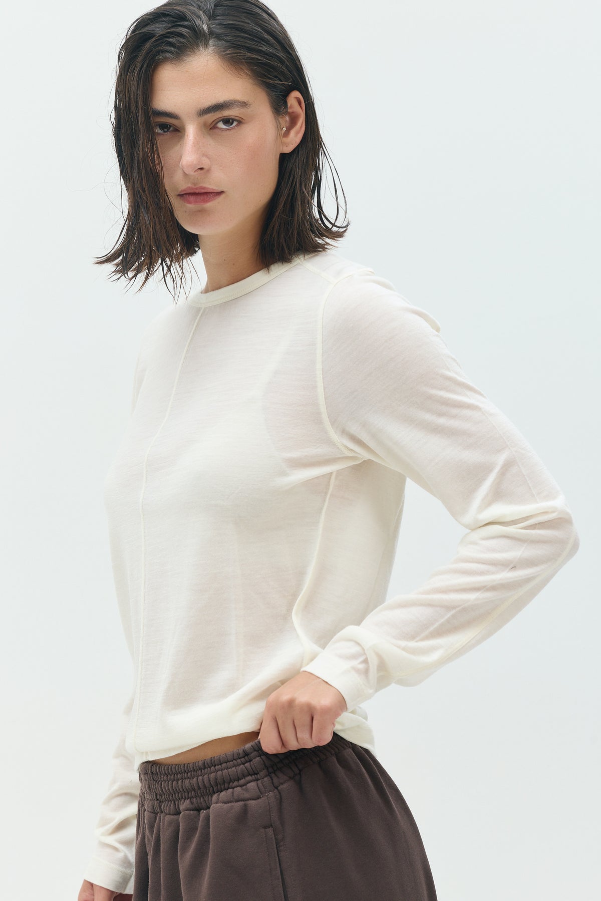 THEA Fine Wool Long-Sleeve Top
